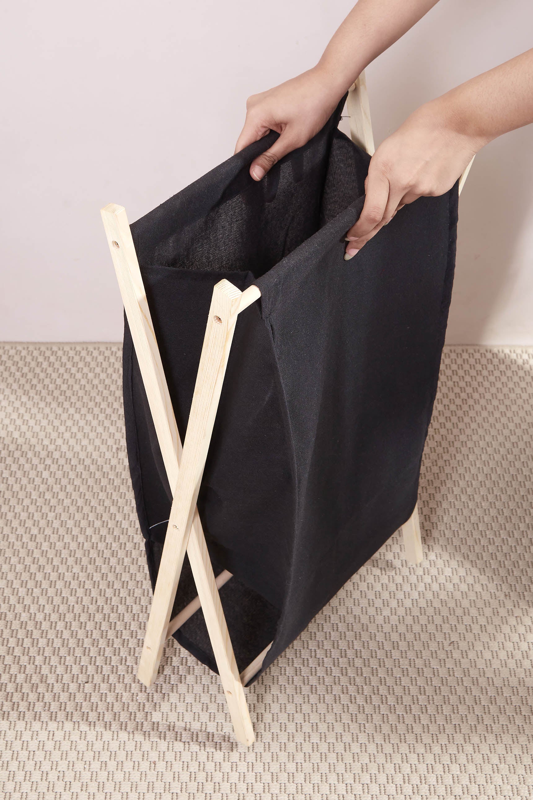 Ermina Foldable Laundry Basket - Black