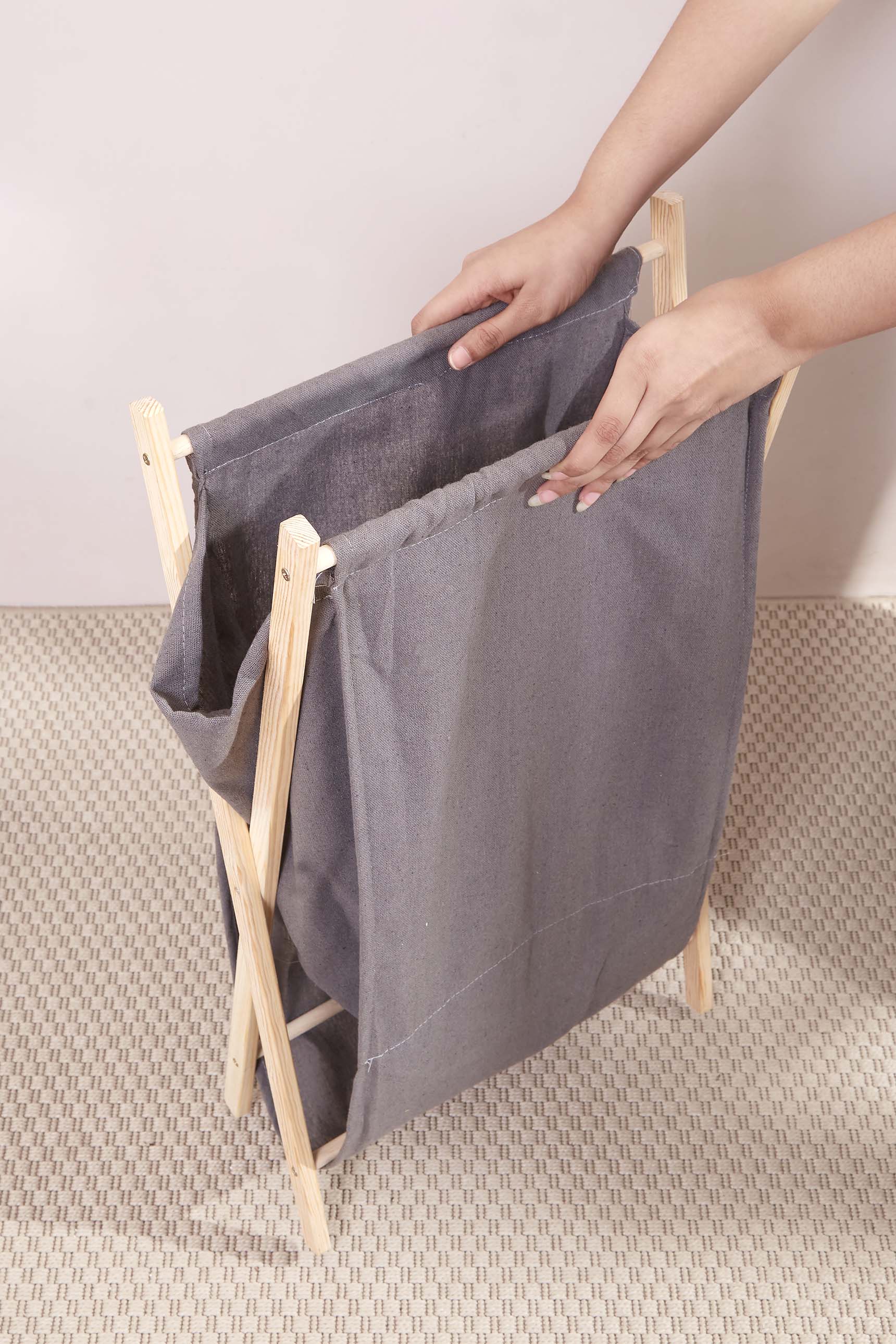 Ermina Foldable Laundry Basket - Grey
