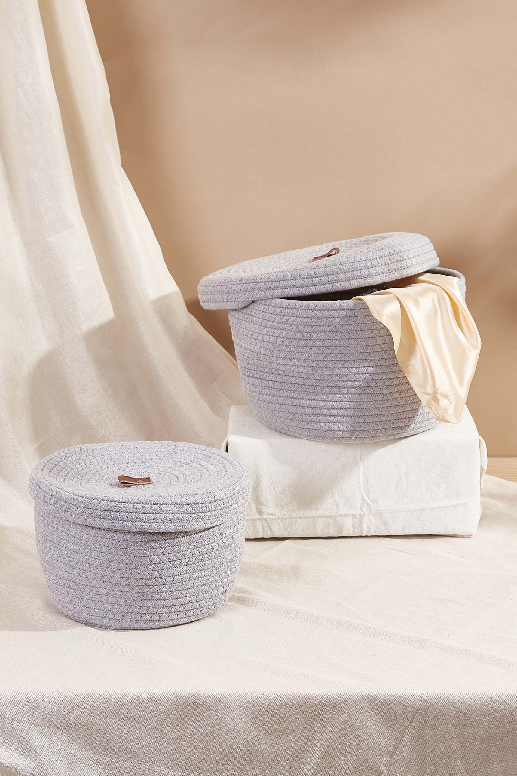 Nooby Grey Storage Basket -Set Of 2
