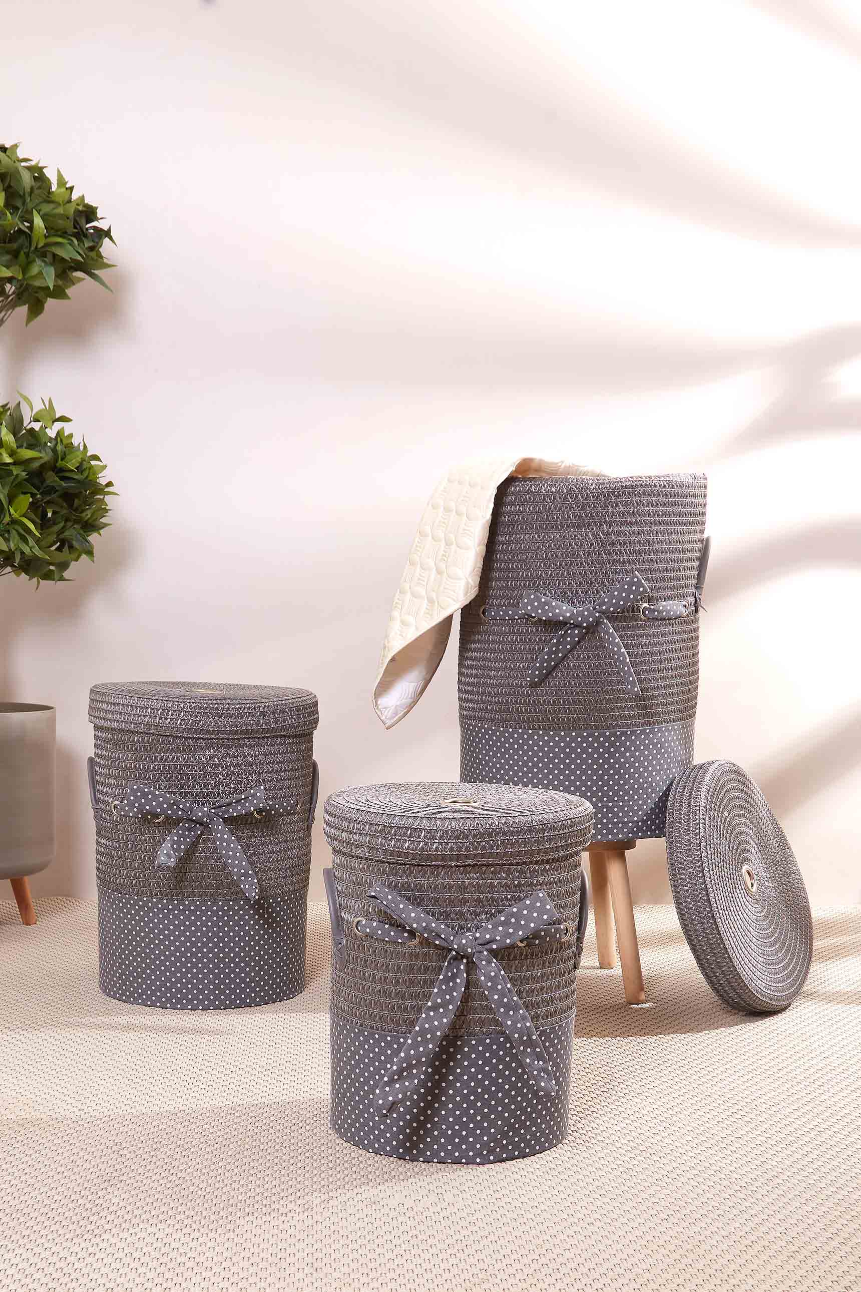 Chevonne Grey Laundry Basket - Large (Only for Mumbai)