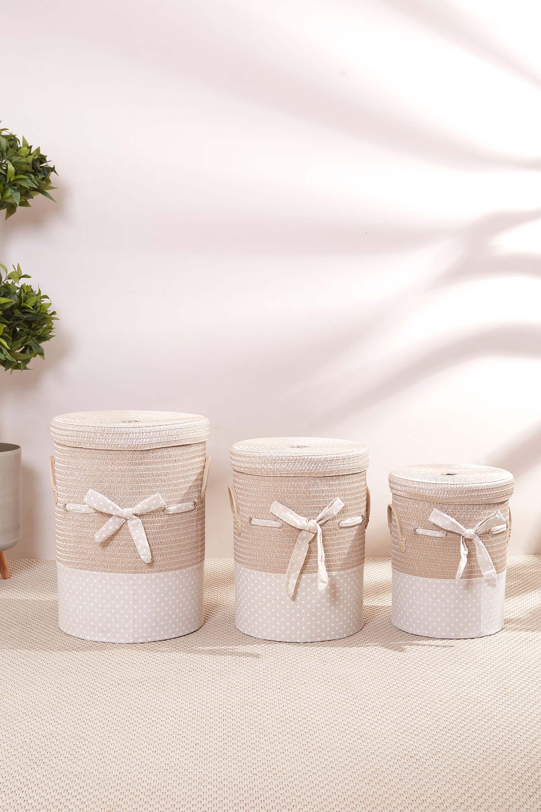 Chevonne Beige Laundry Basket - Large (Only for Mumbai)
