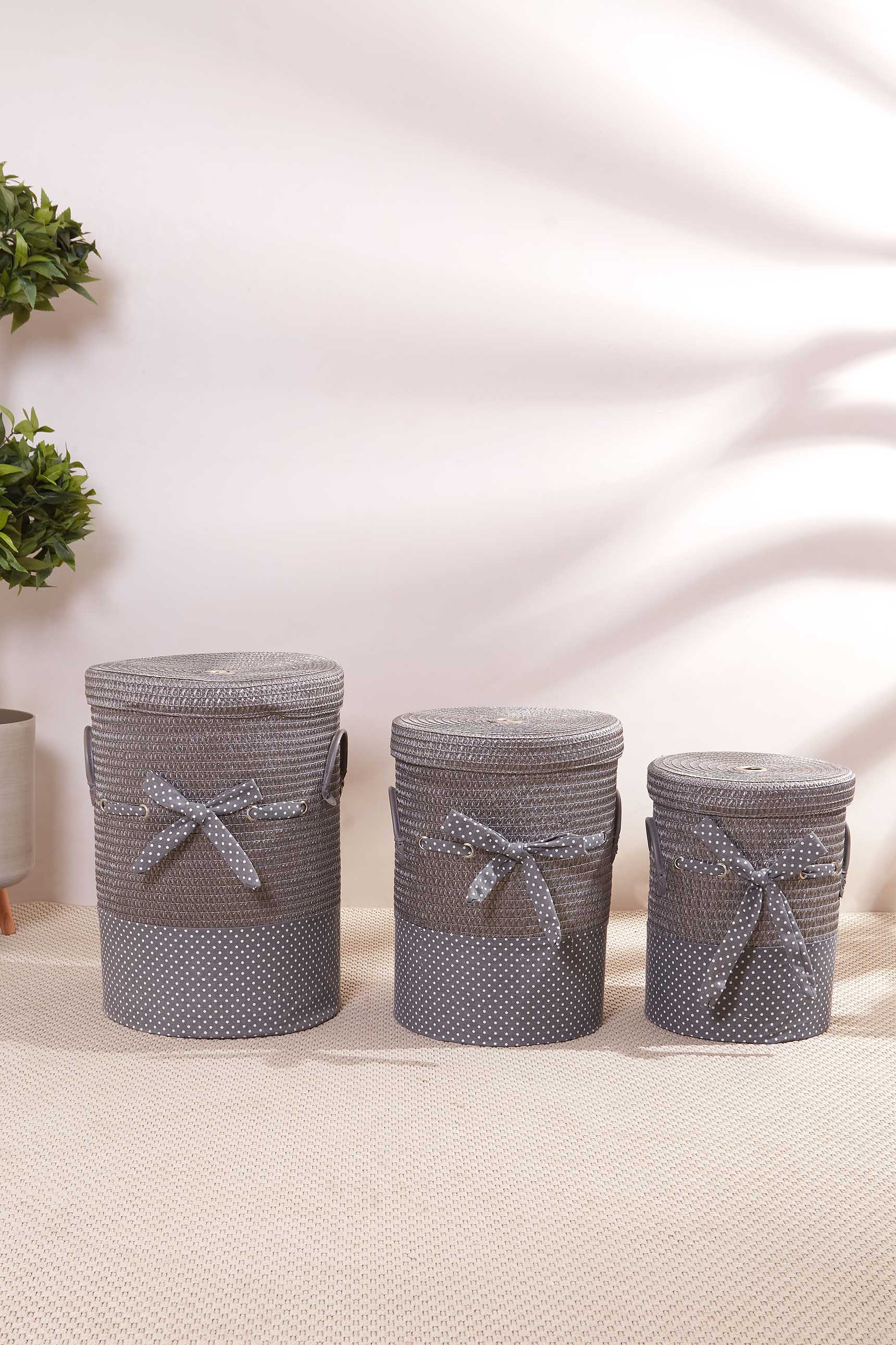 Chevonne Grey Laundry Basket - Large (Only for Mumbai)