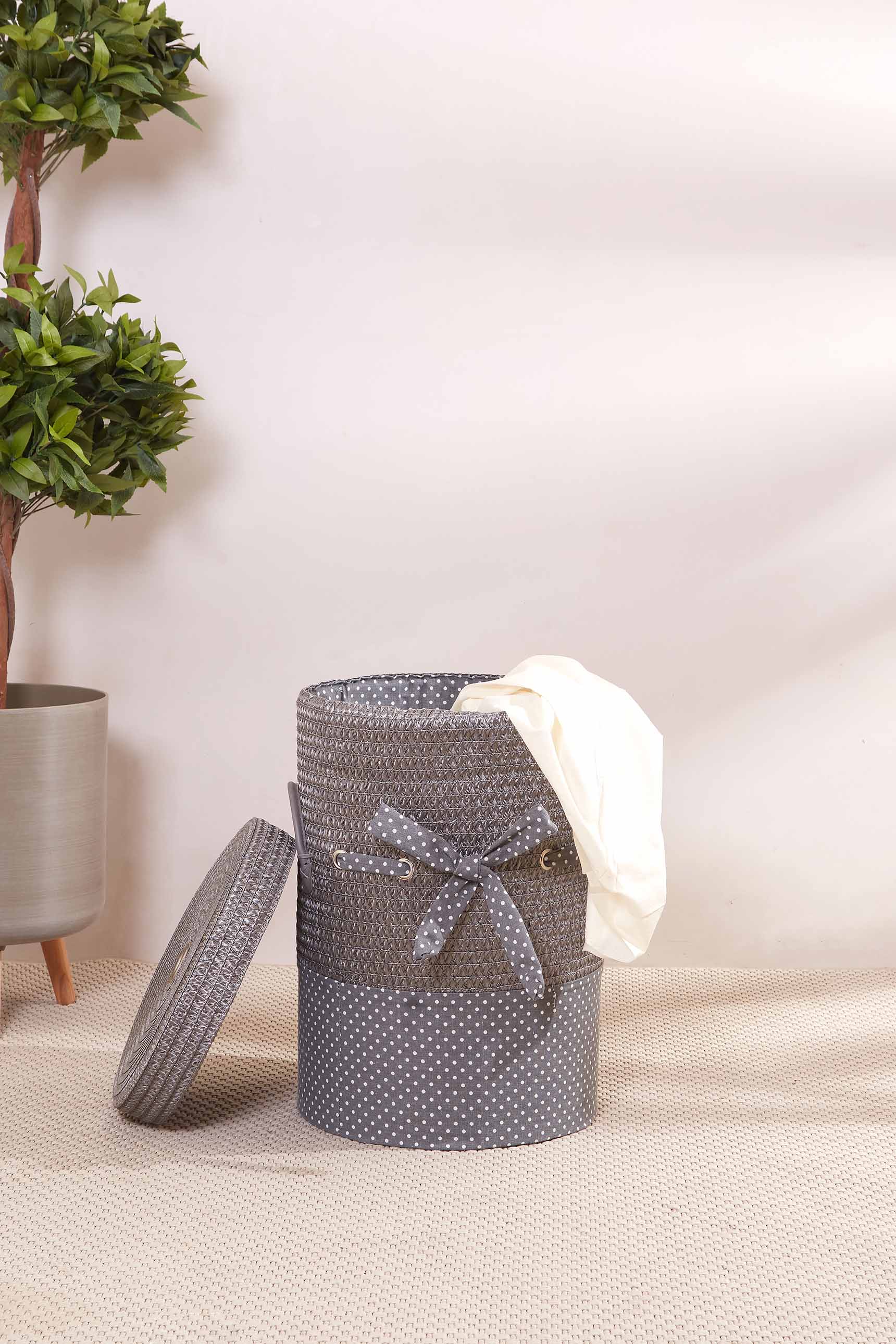 Chevonne Grey Laundry Basket - Large (Only for Mumbai)