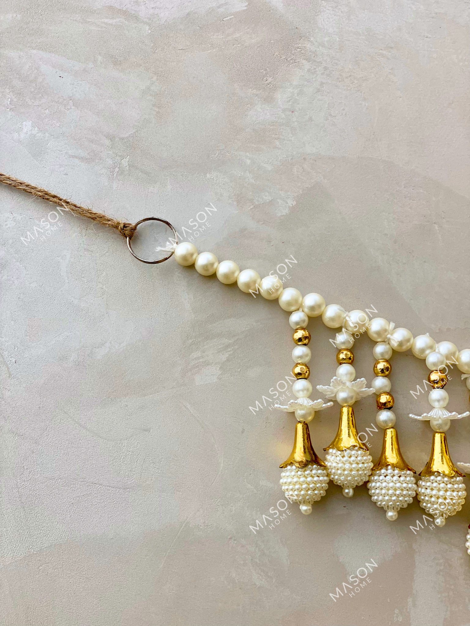 Festive Blossom Toran - White & Gold