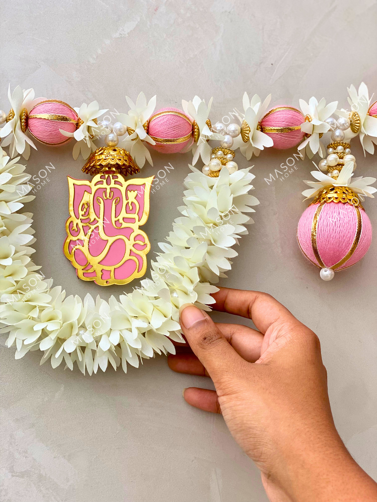 Festive Ganpati Floral Pink Toran