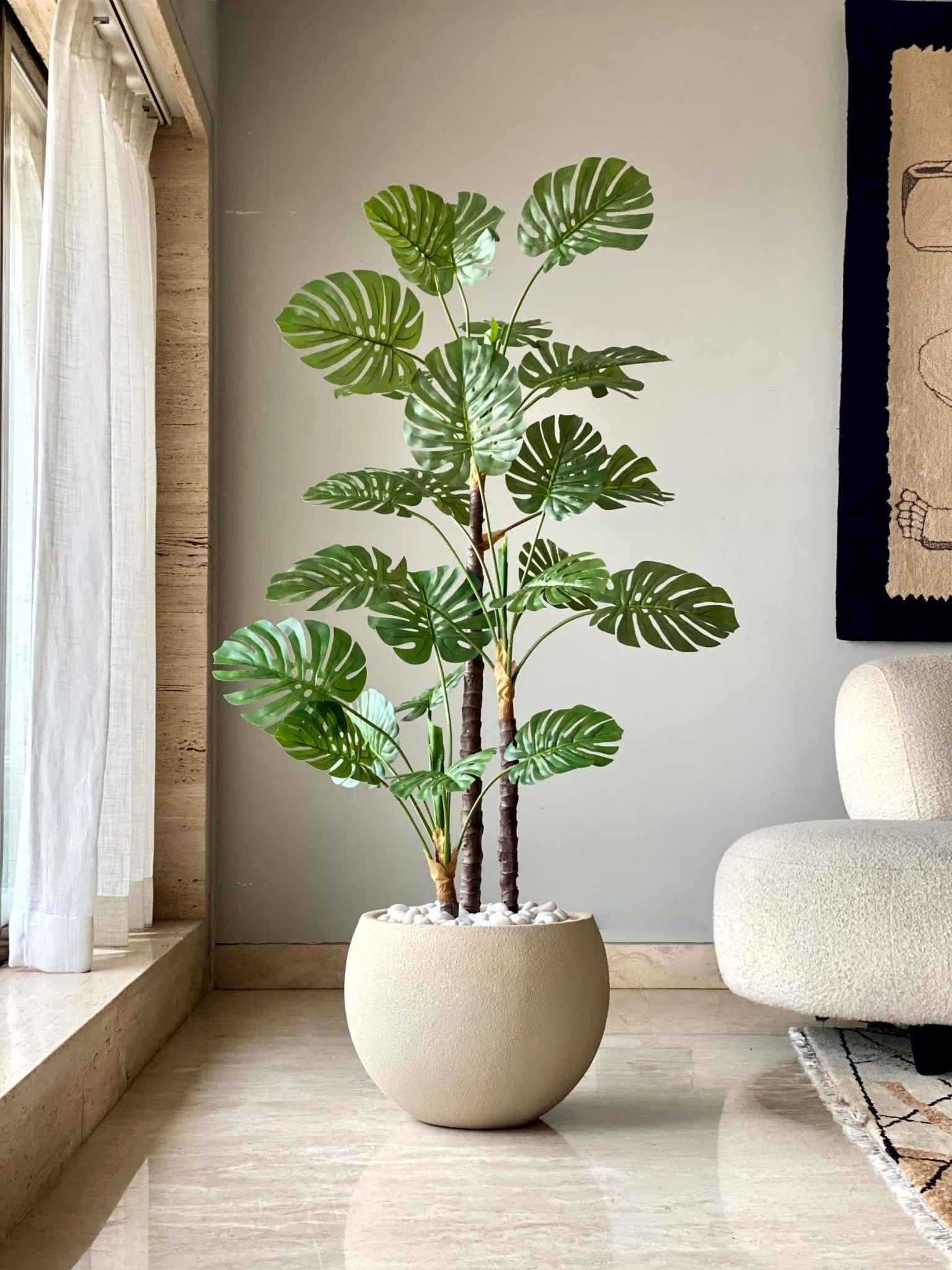 fake monstera plant for sale Artificial Dual Monstera Plant