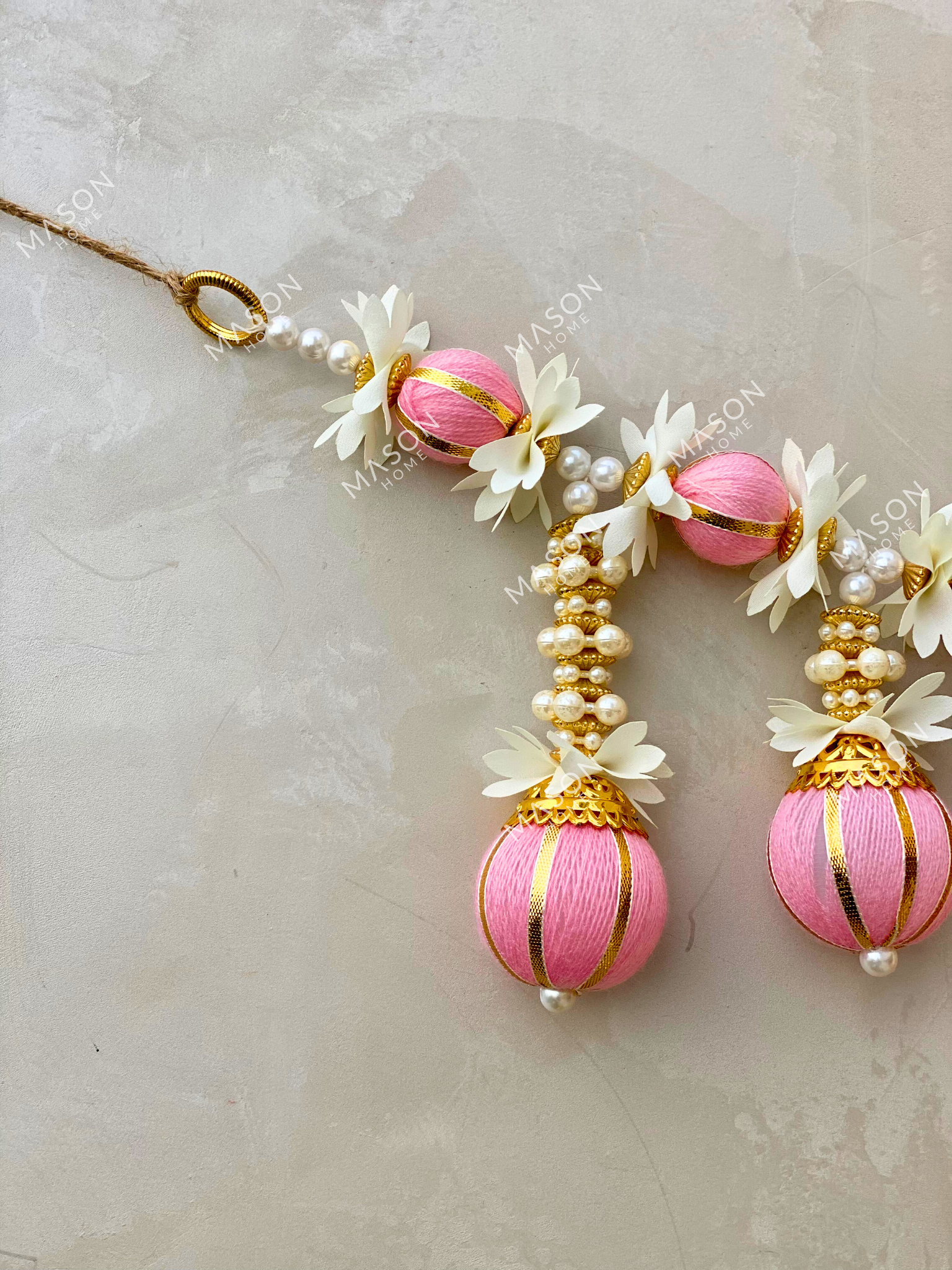 Festive Ganpati Floral Pink Toran