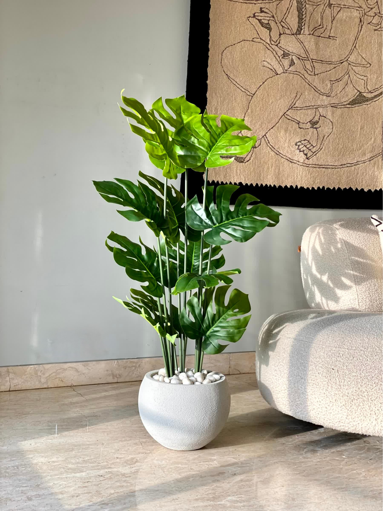 Artificial Lush Monstera Plant - 4 Feet