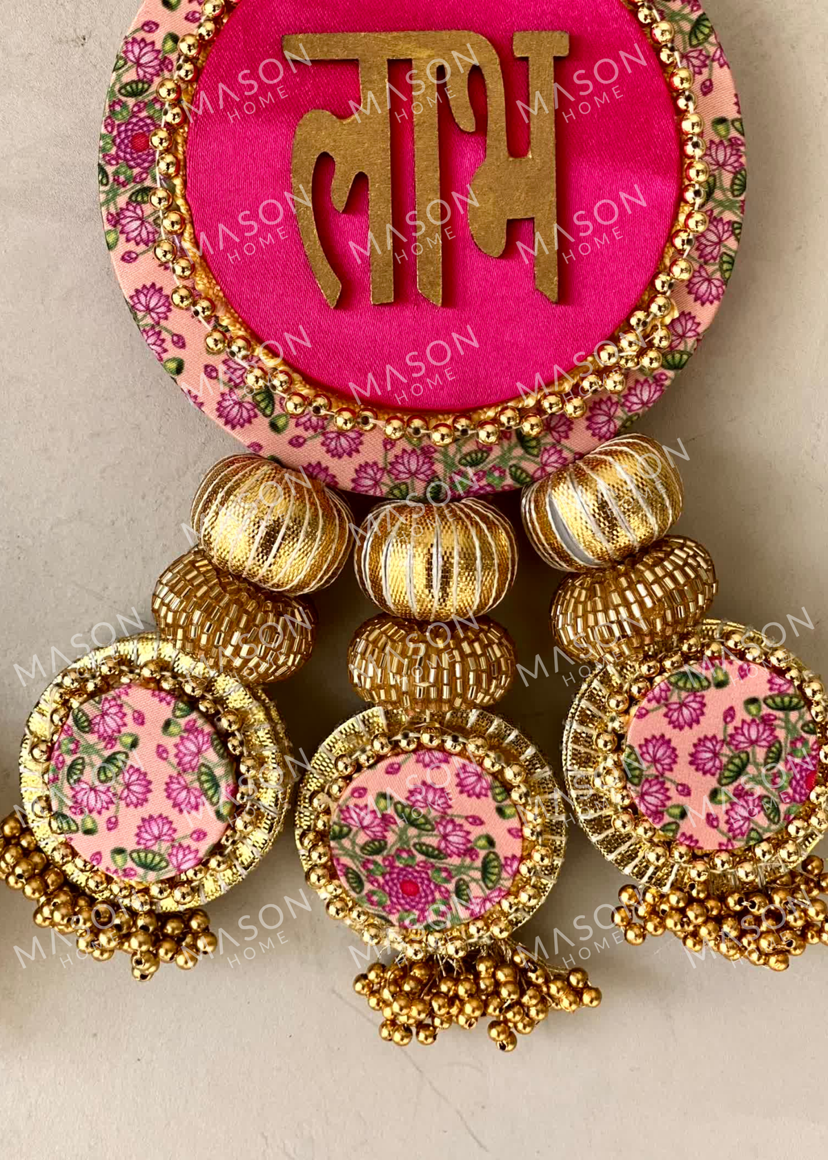 Festive Gilded Blossom Shubh Labh - Set of 2