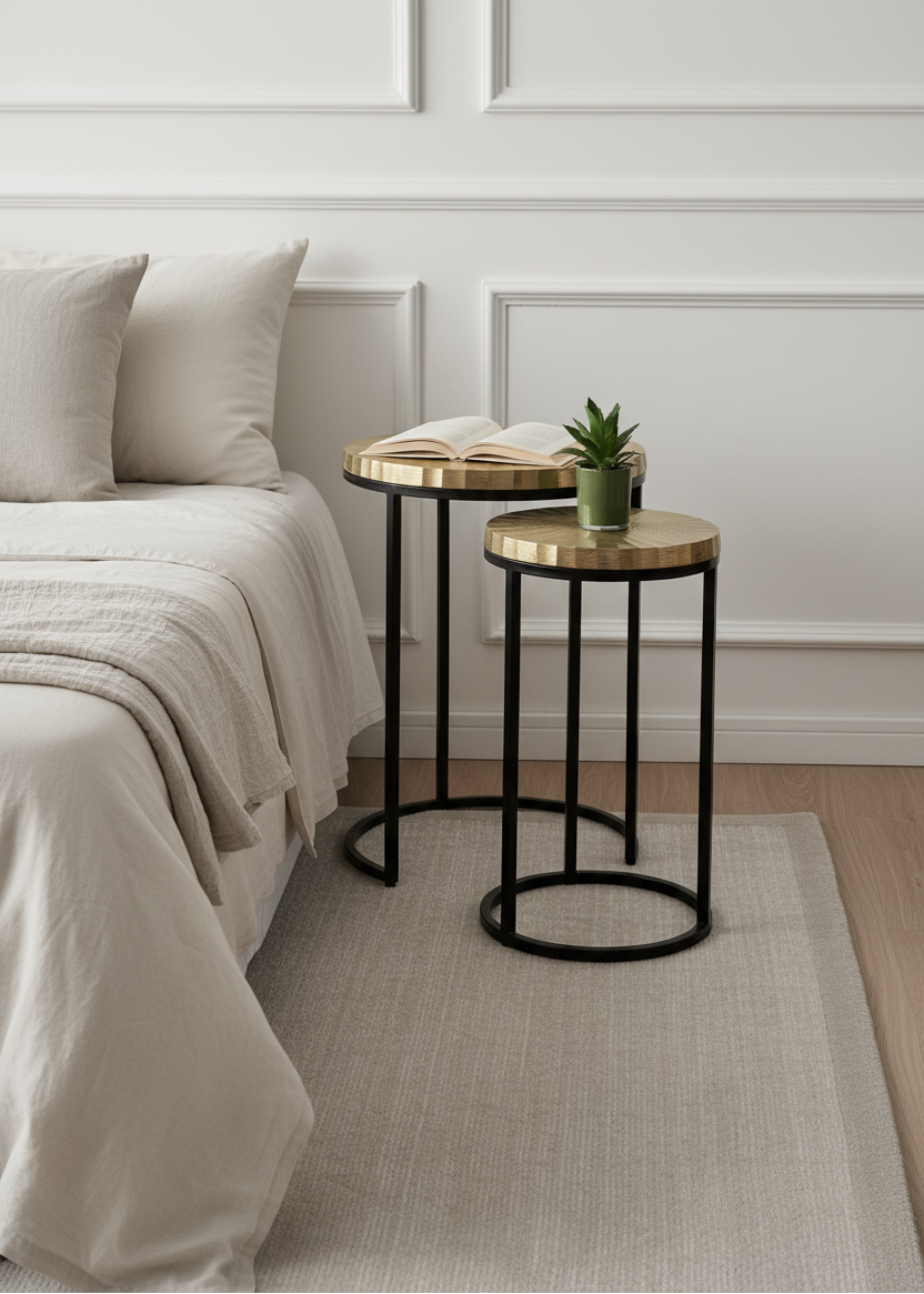 Ghana Nesting Gold Table - Set of 2