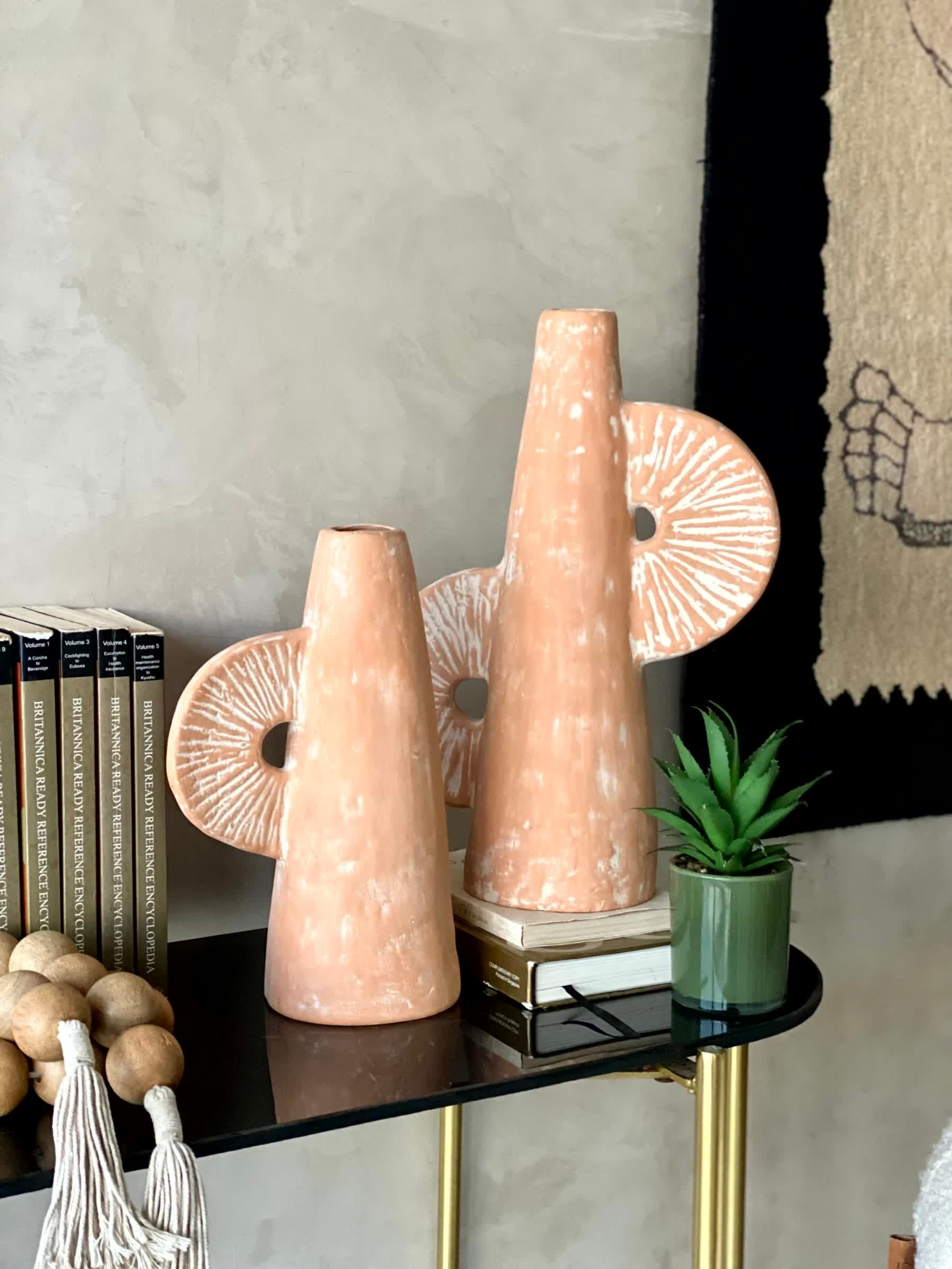 Terracotta Scallop Vase - Small