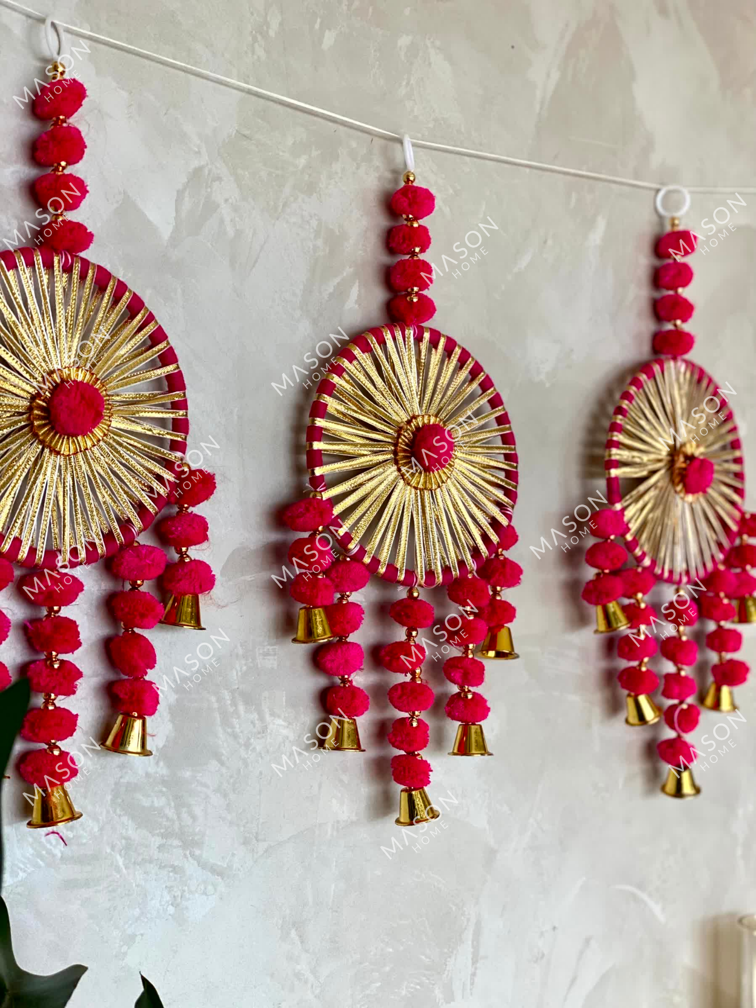 Festive Phulkari Latkan- Set of 2 (Pink)