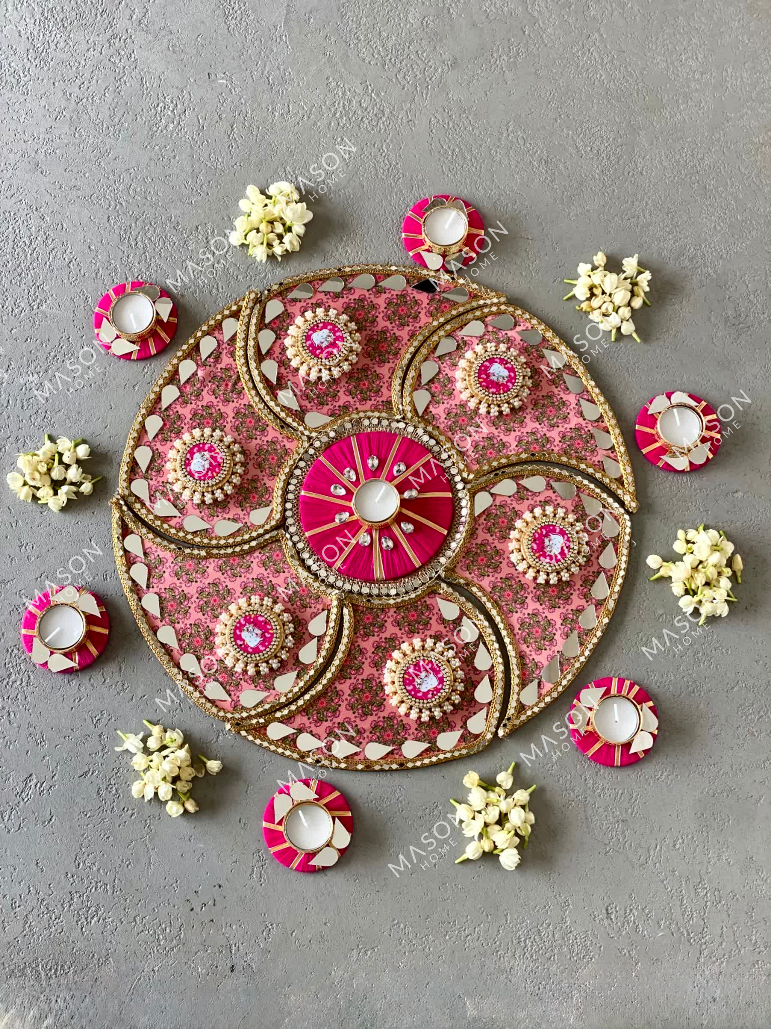 Festive Blush Gleam Rangoli