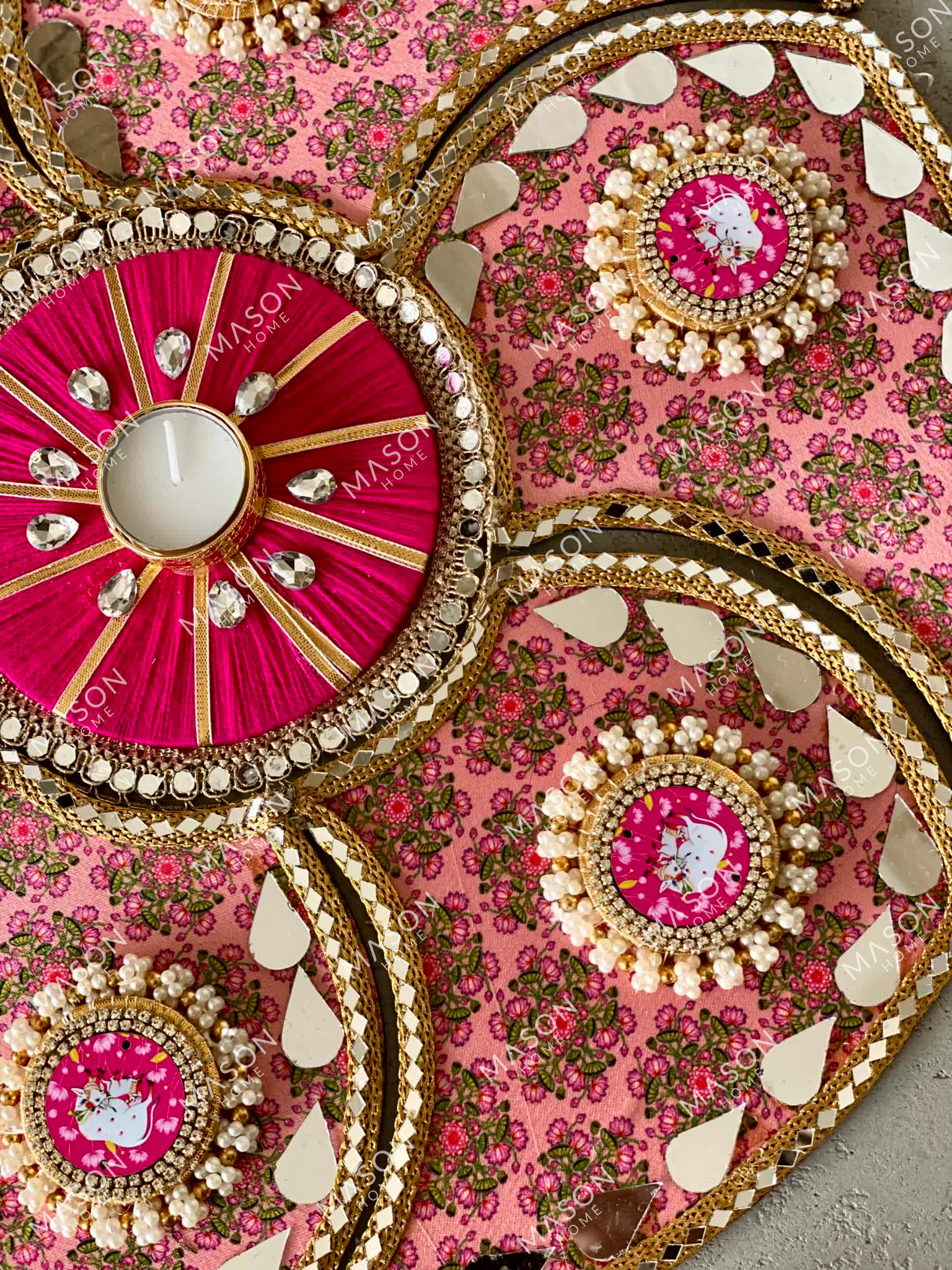Festive Blush Gleam Rangoli
