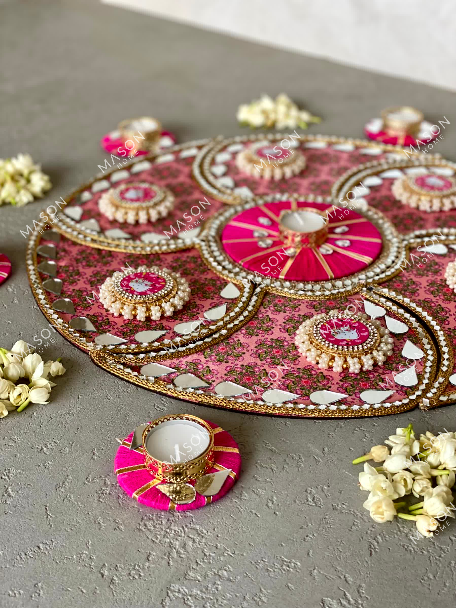 Festive Blush Gleam Rangoli