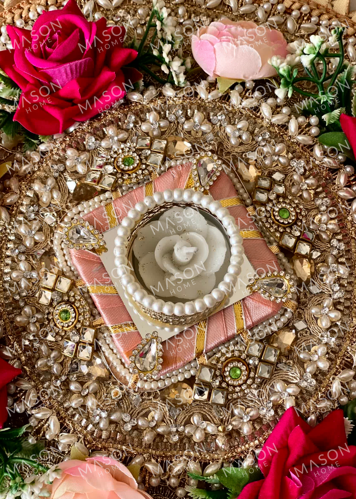Festive Royal Rose I Artificial Rangoli