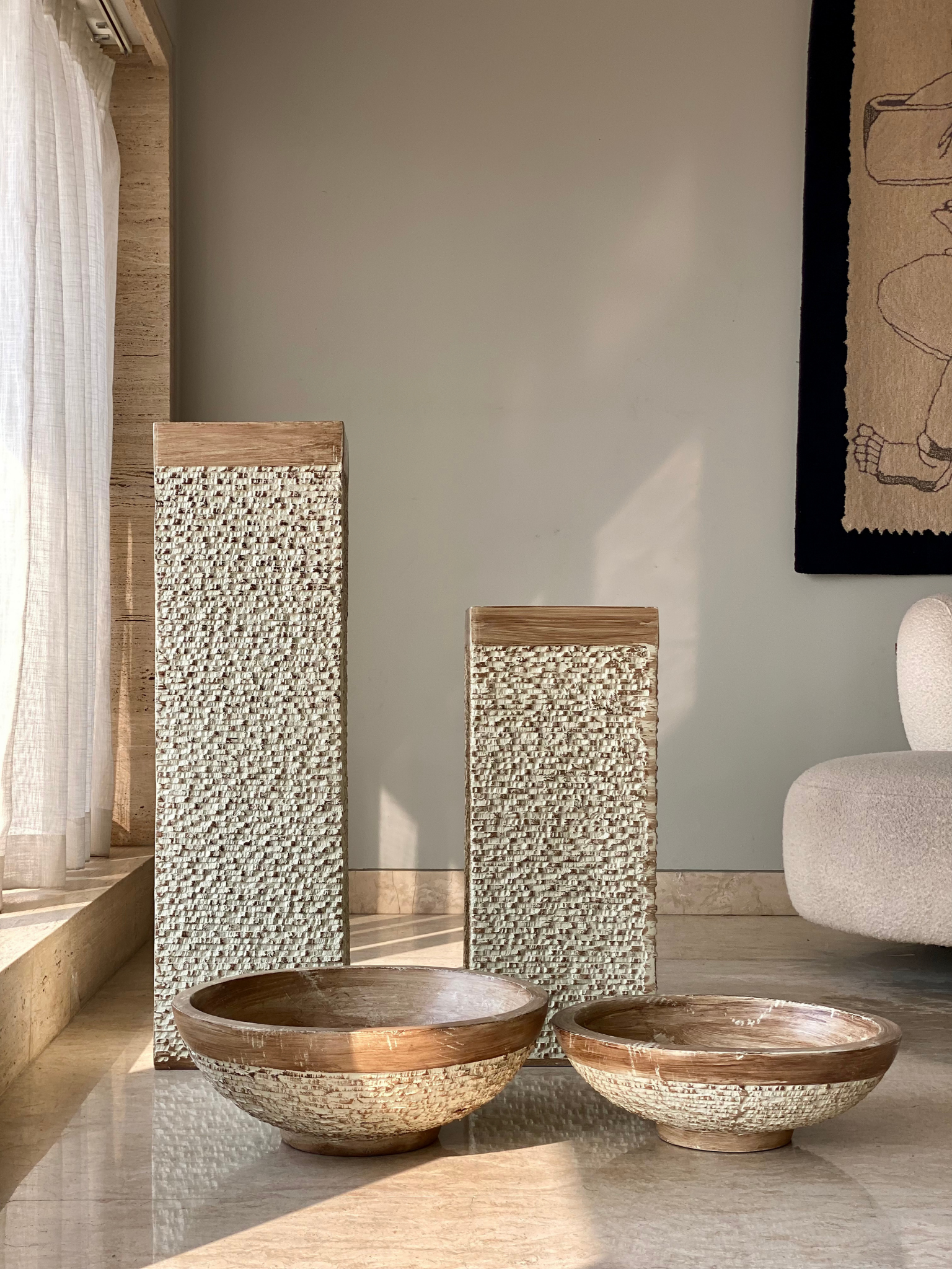 Masami Shaft Planter - Rustic Brown