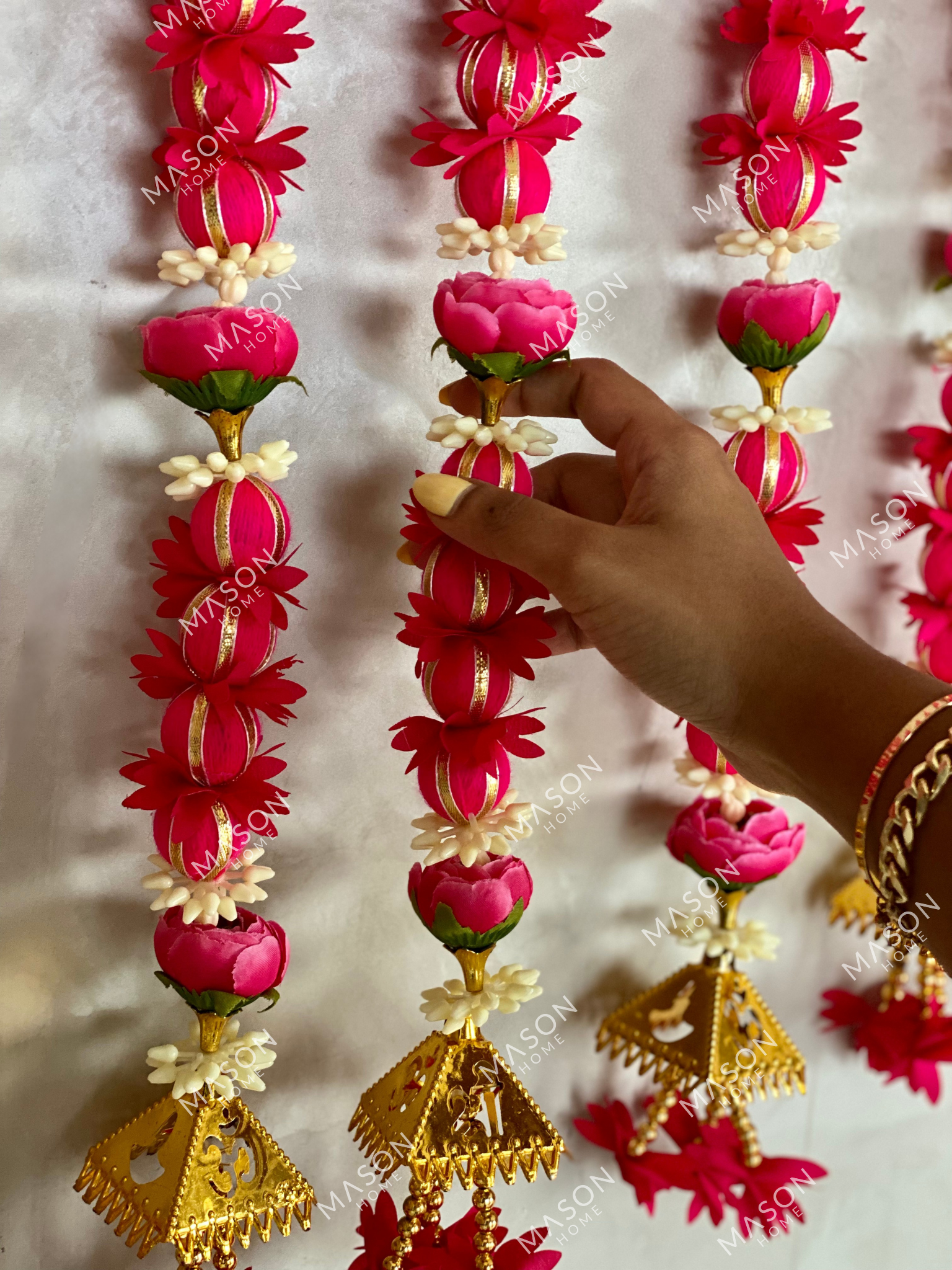 Festive Meher Bloom Latkan - Pink (Set of 5) Medium