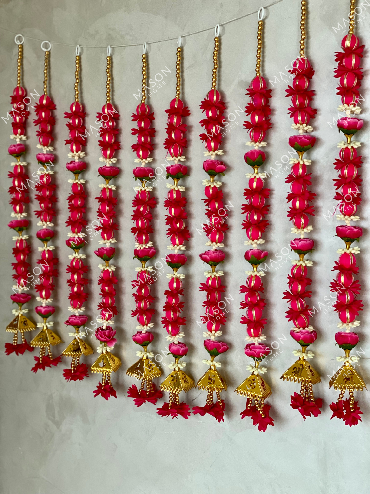 Festive Meher Bloom Latkan - Pink (Set of 5) Medium