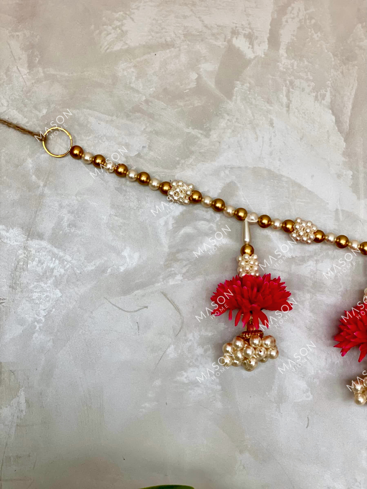 Festive Scarlet Pearl Bloom Toran