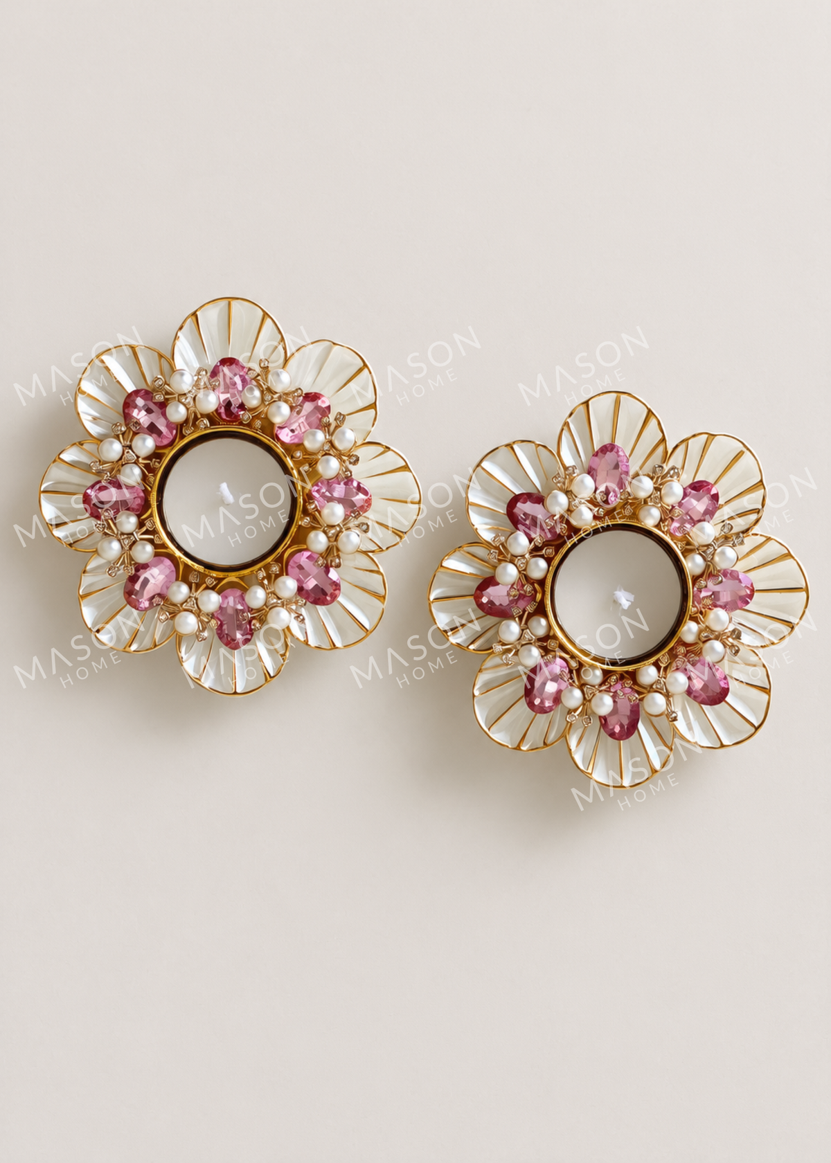 Anaya Floral Diya -Set of 2