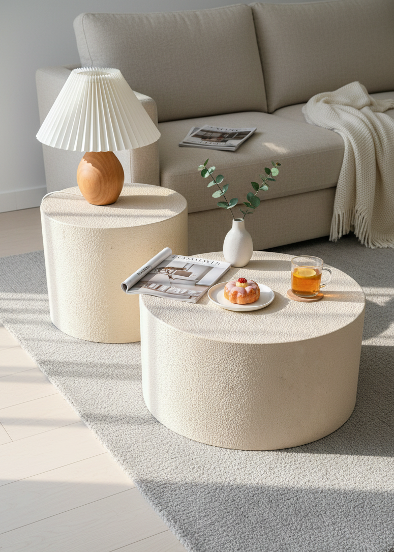 Moon Nesting Tables - Ivory (Set of 2)