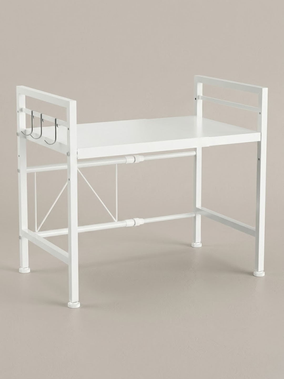 Expandable Microwave Stand - White