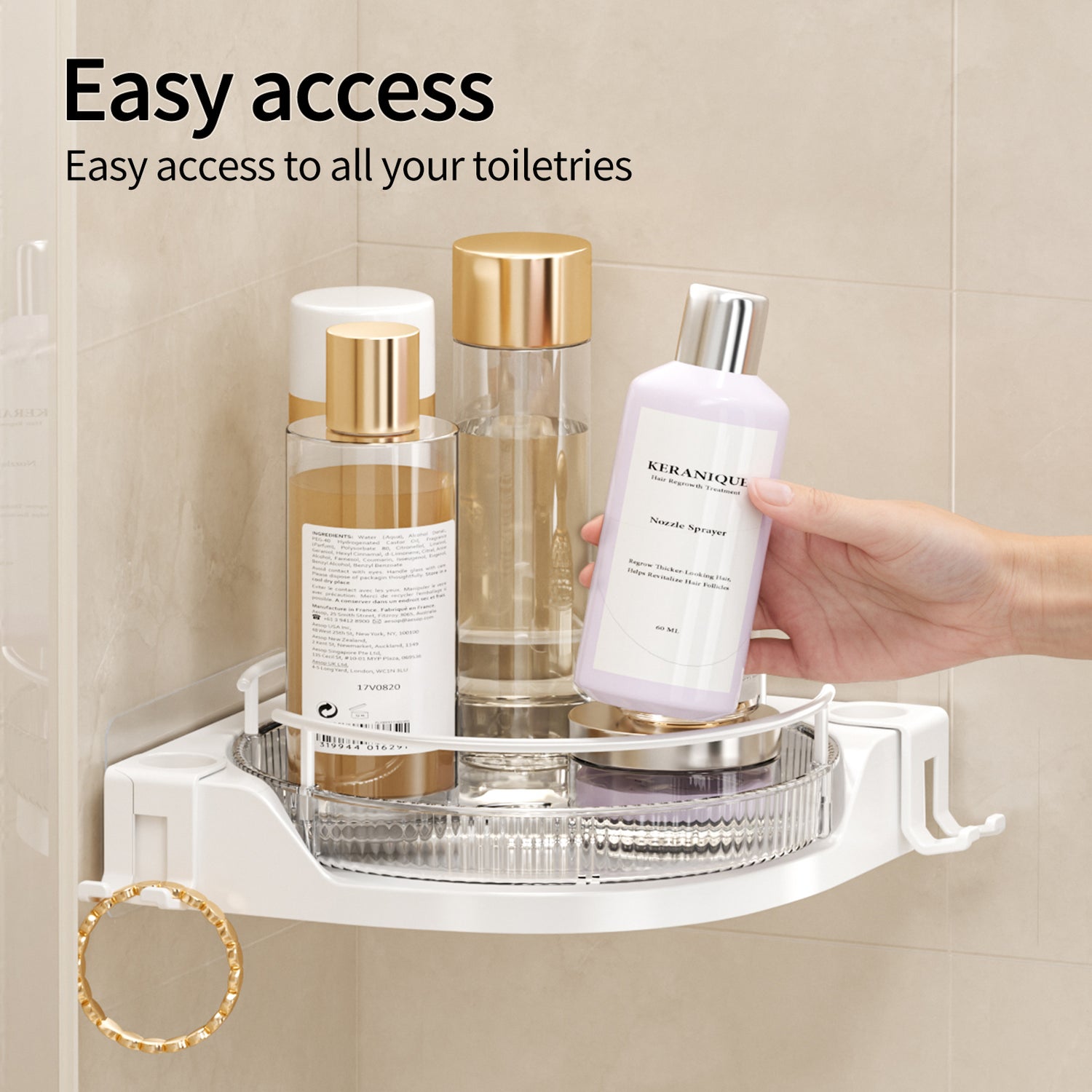 Corner Rotating Storage Rack - White