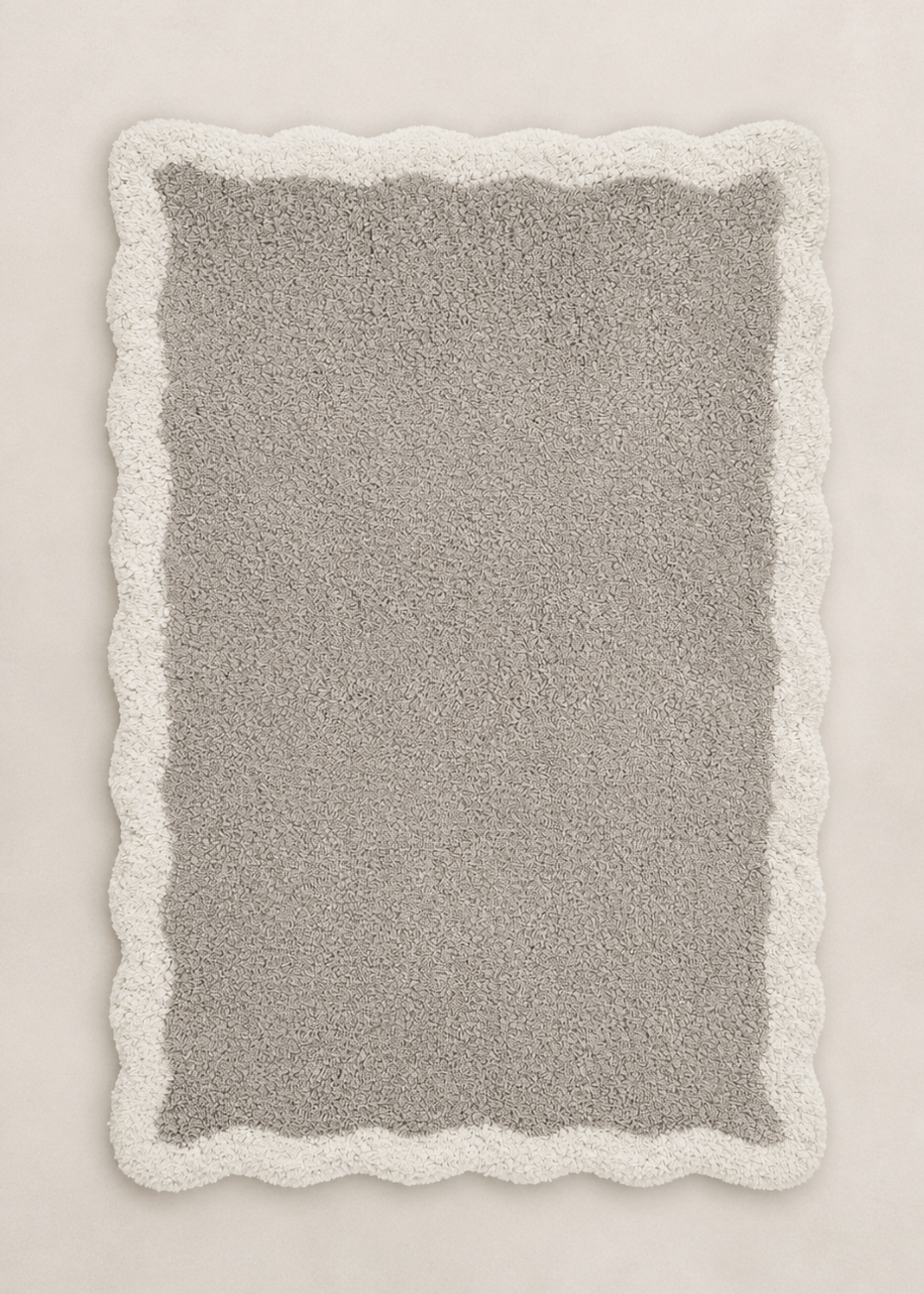 Scallia Anti Slip - Tufted - Cotton Bath Mat - Grey - 60 x 40 cm