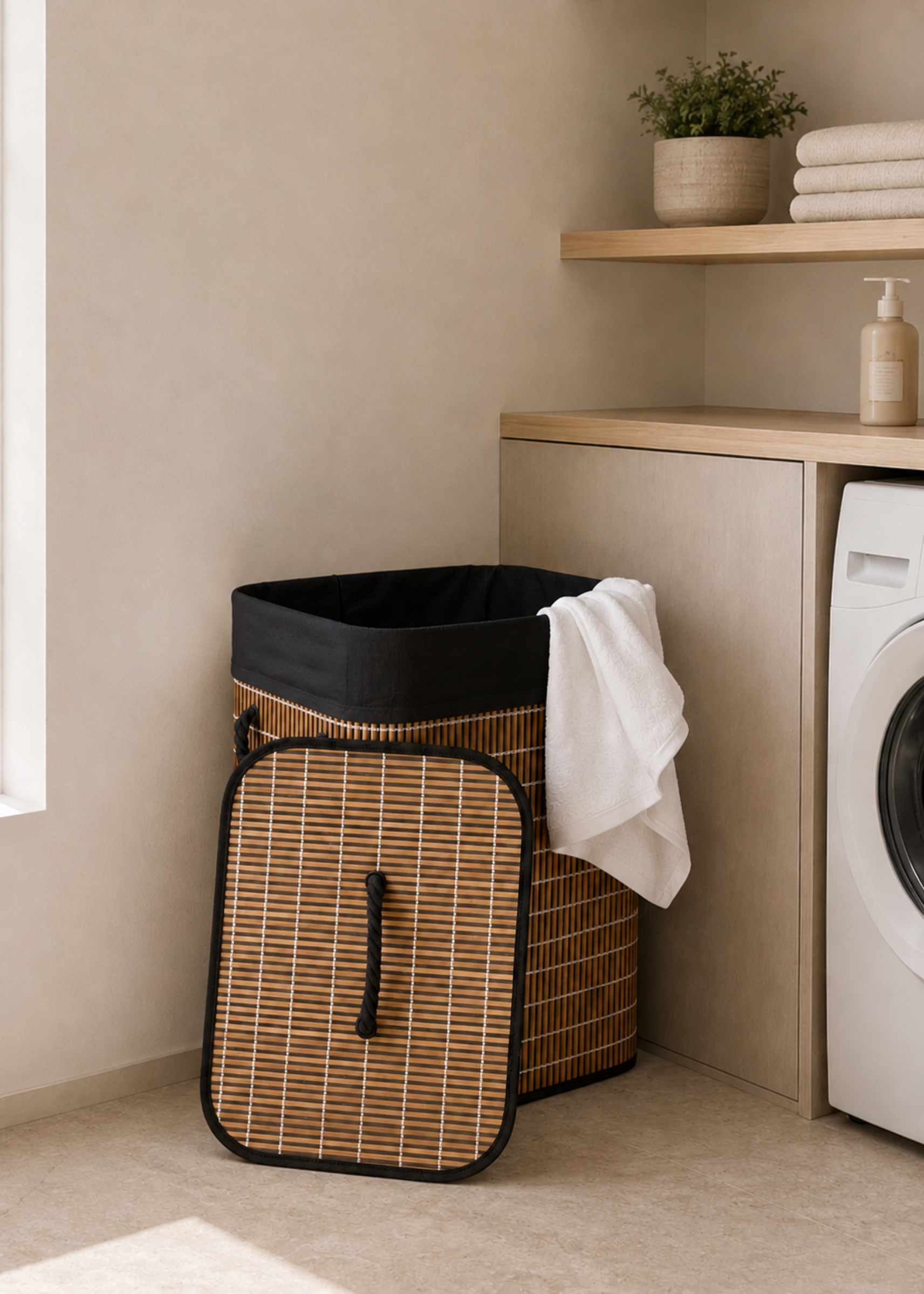 Baskora Laundry Basket - Black & Brown