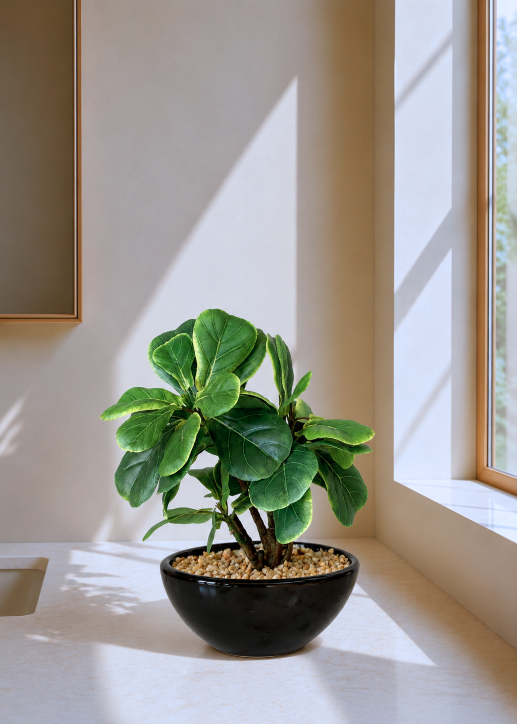 Artificial Fiddle Fig Bonsai Plant -1 Feet