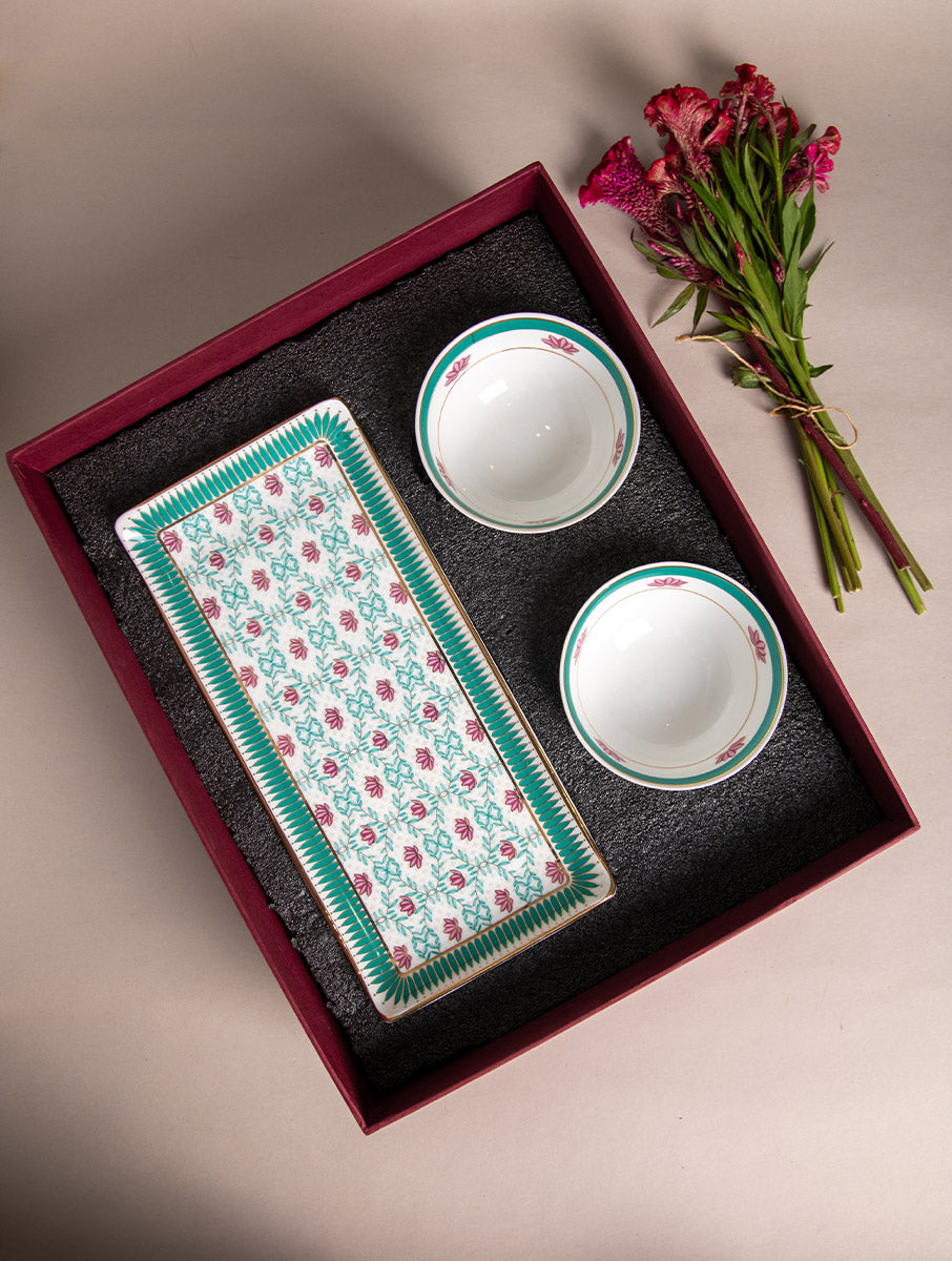 Kanwal Bowls & Platter Serveware Set - Set of 3