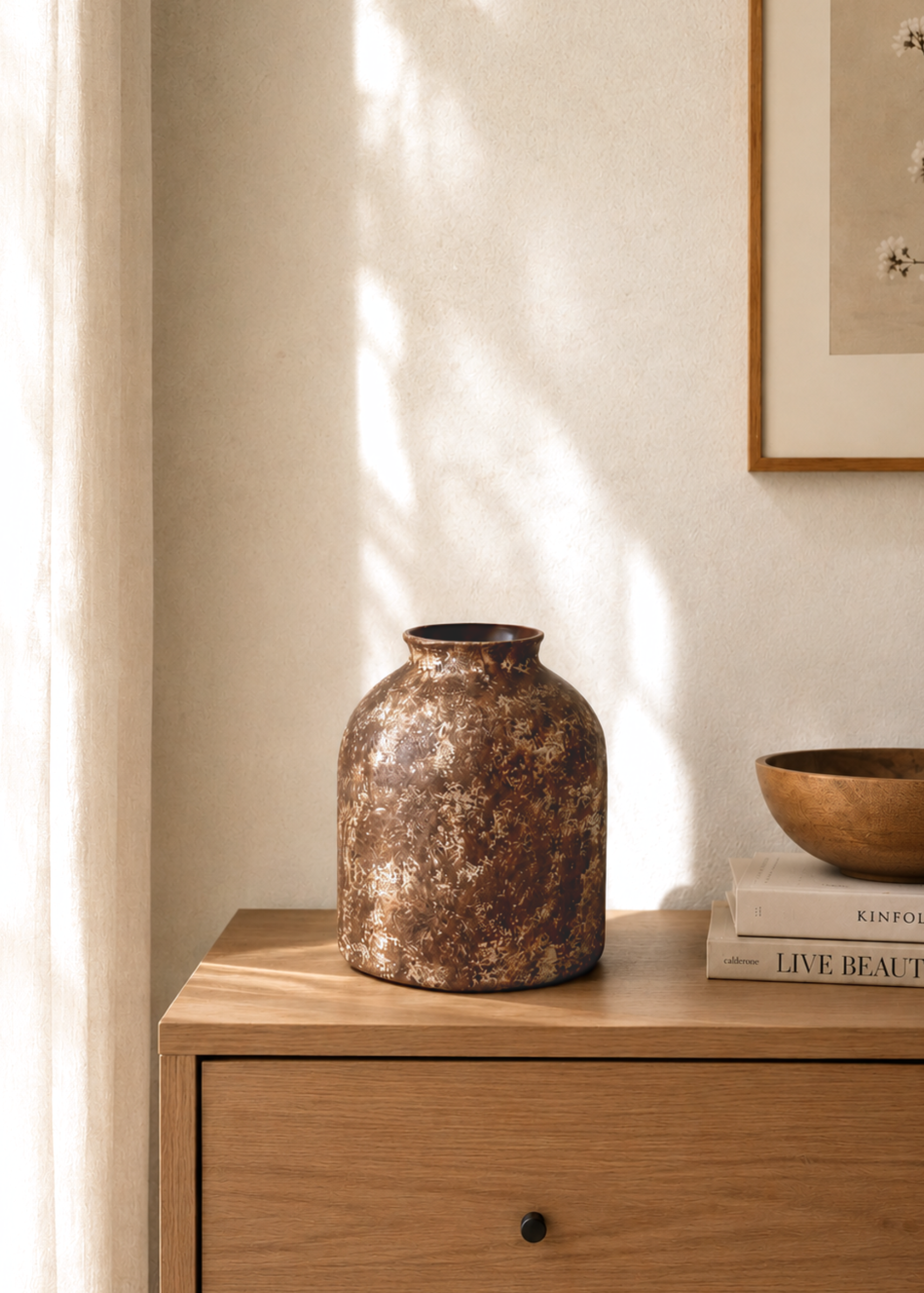 Fossil Vases - Aged Brown