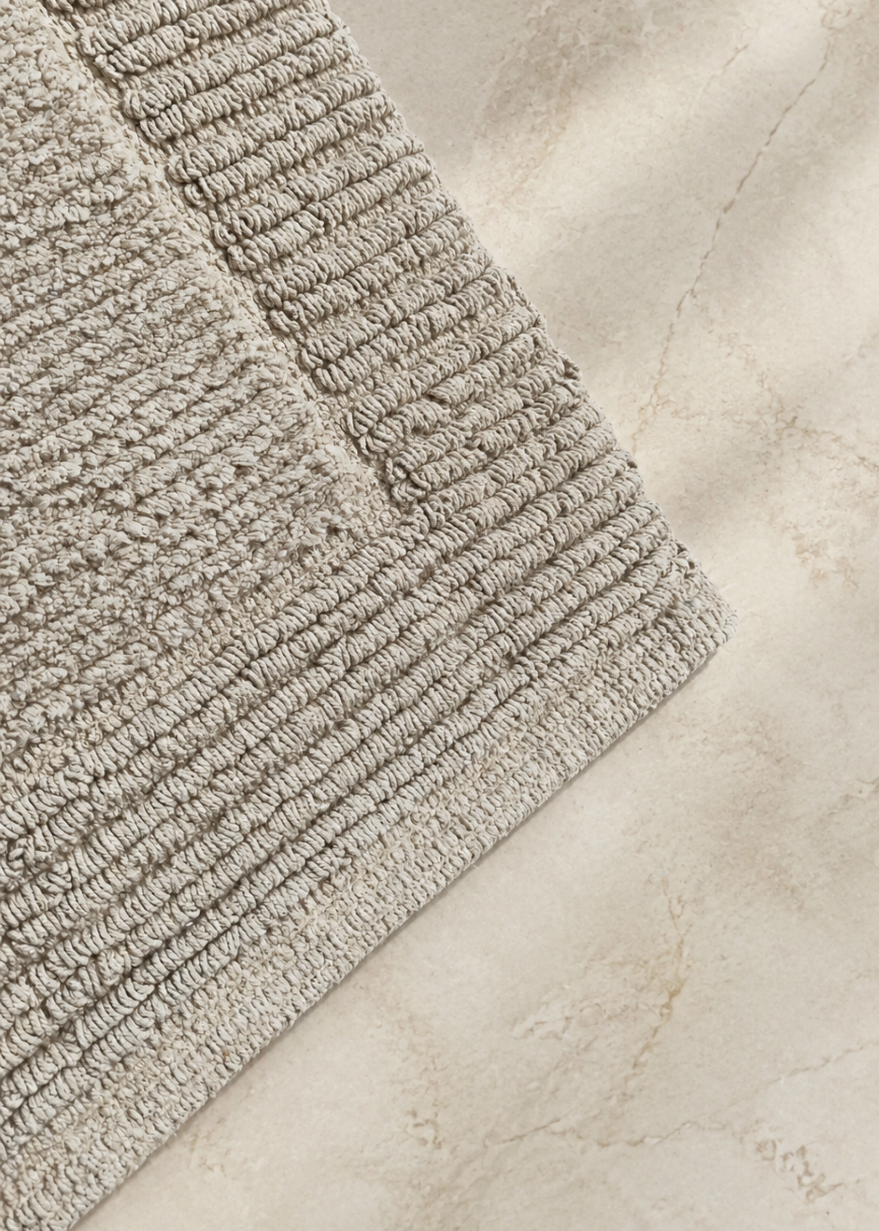 Mysa Anti Slip - Woven - Cotton Bath Mat - Beige - 45 x 30 cm