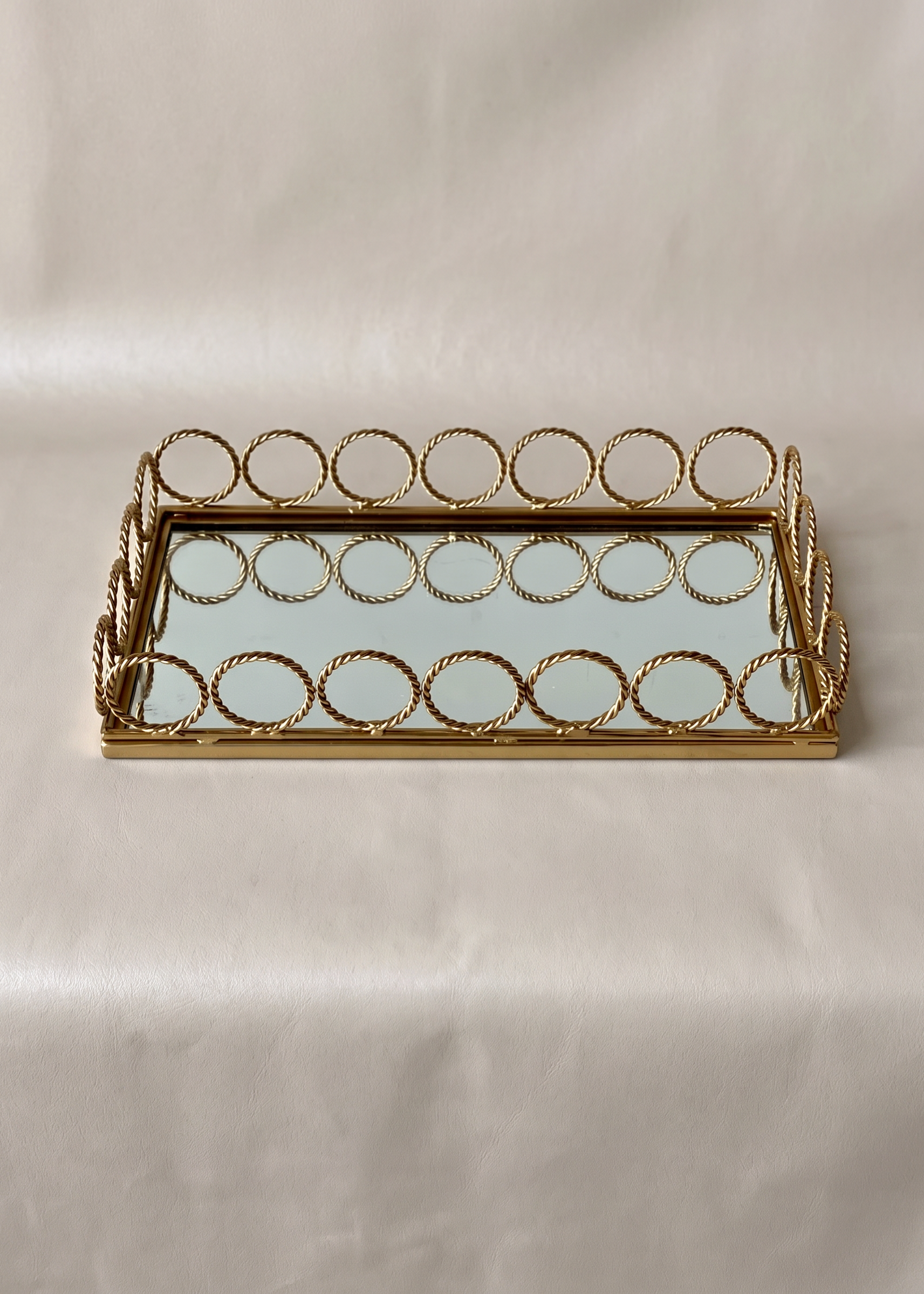 Braided Gold Mirror Tray