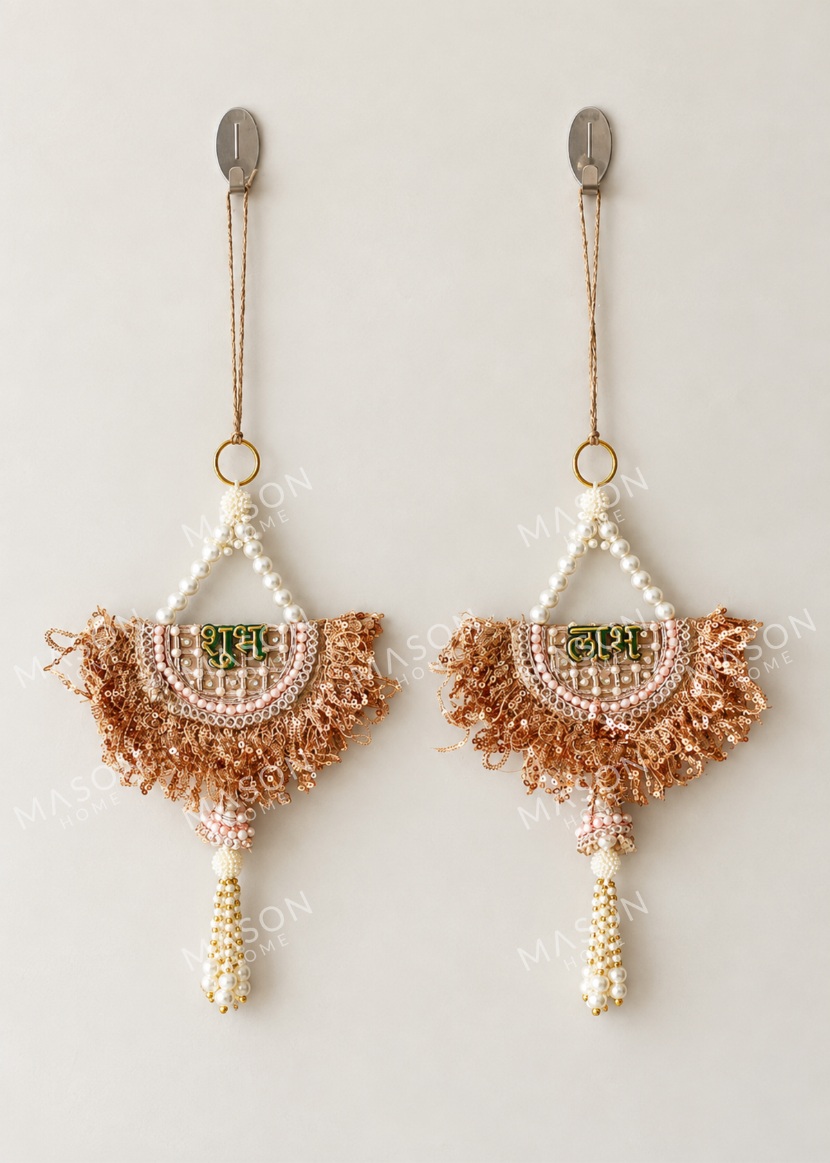Festive Gilded Shubh Labh Rose Gold - Set of 2