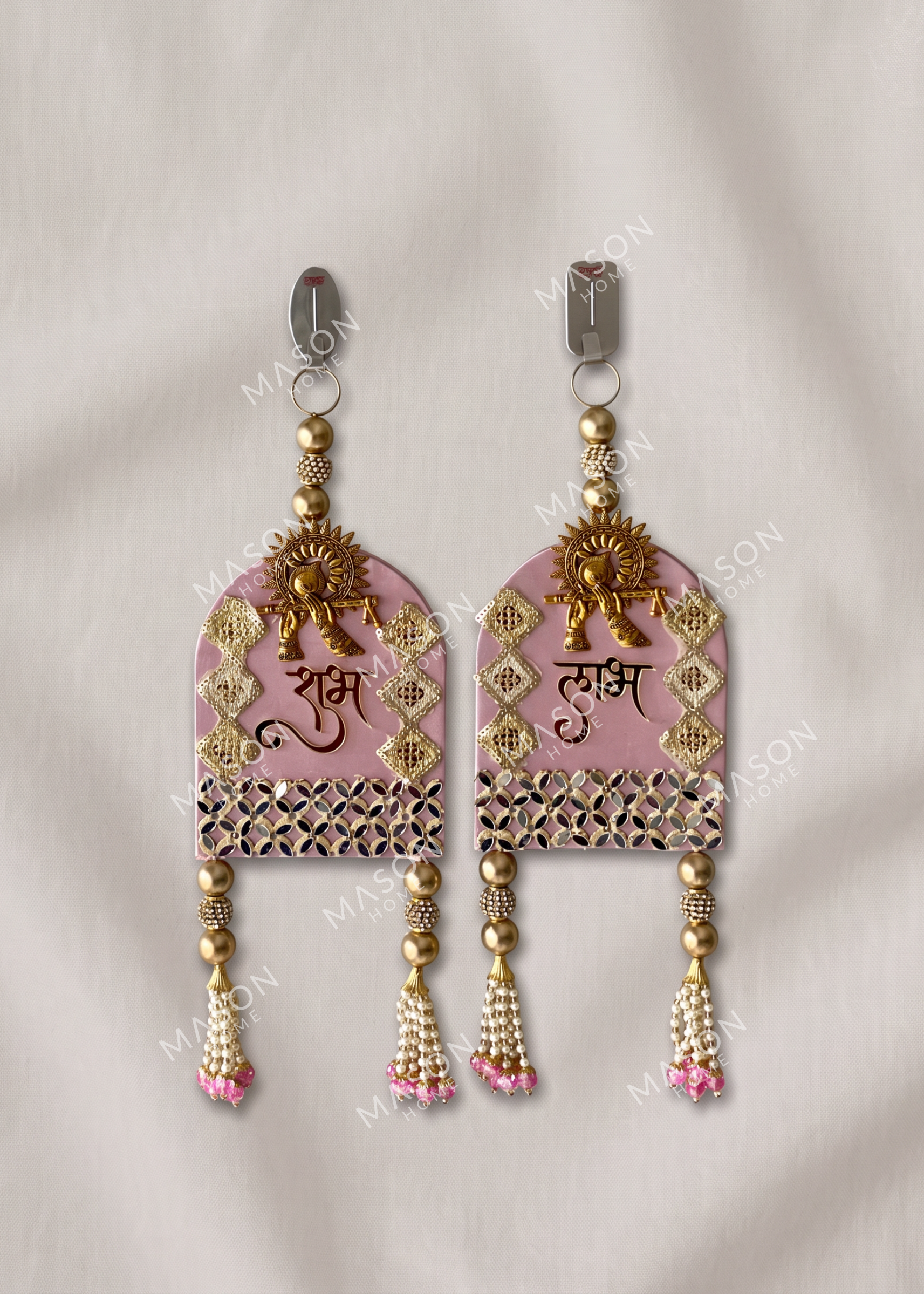 Festive Bansuri Shubh Labh Latkan - Pink