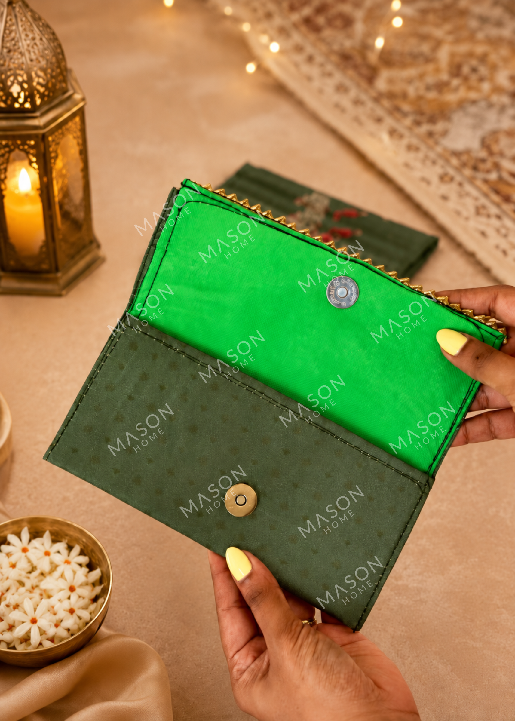 Festive Traditional Envelopes - Green (Set of 5)
