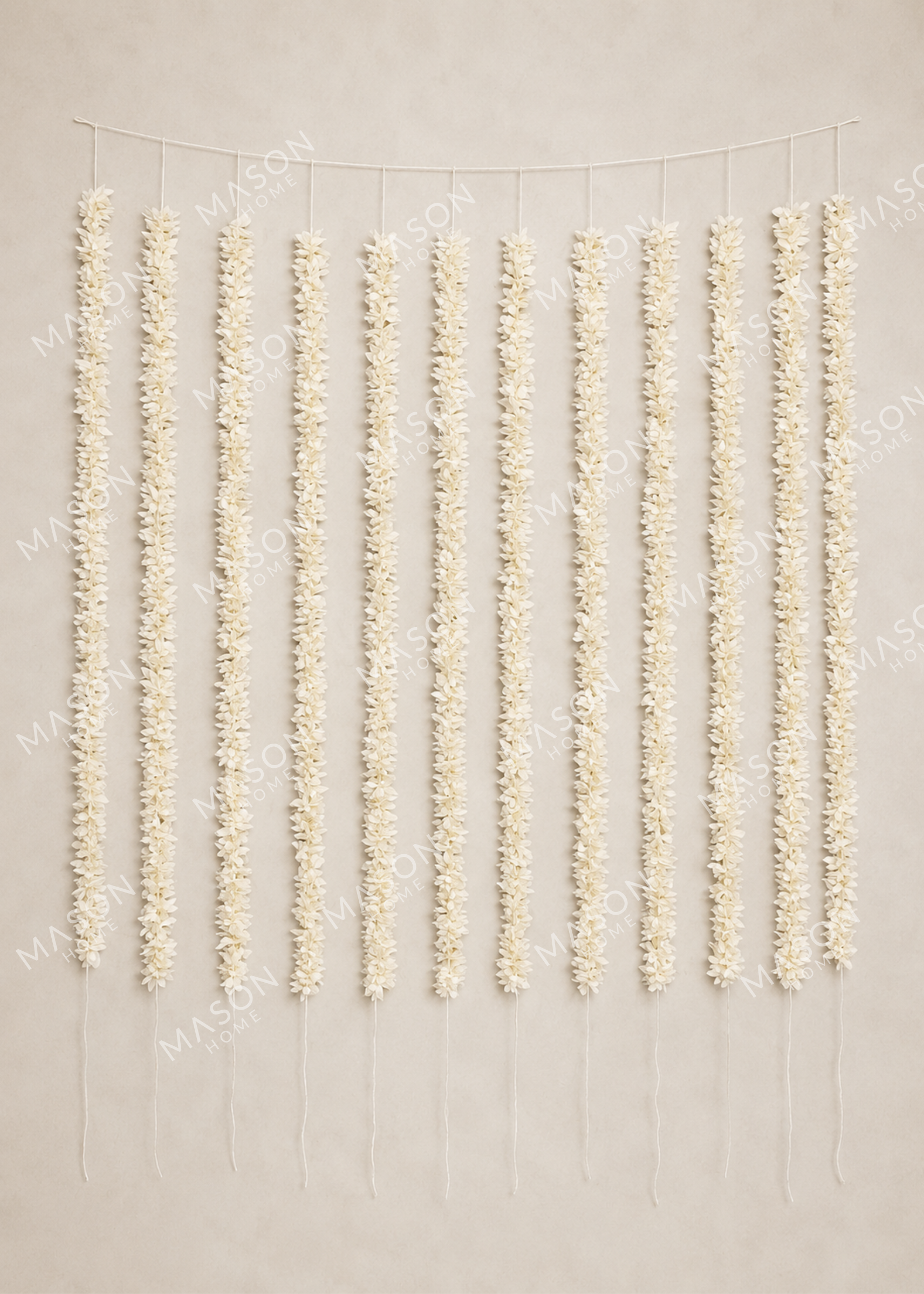 Decorative Artificial White Gajra - Set Of 12 (3 Feet)