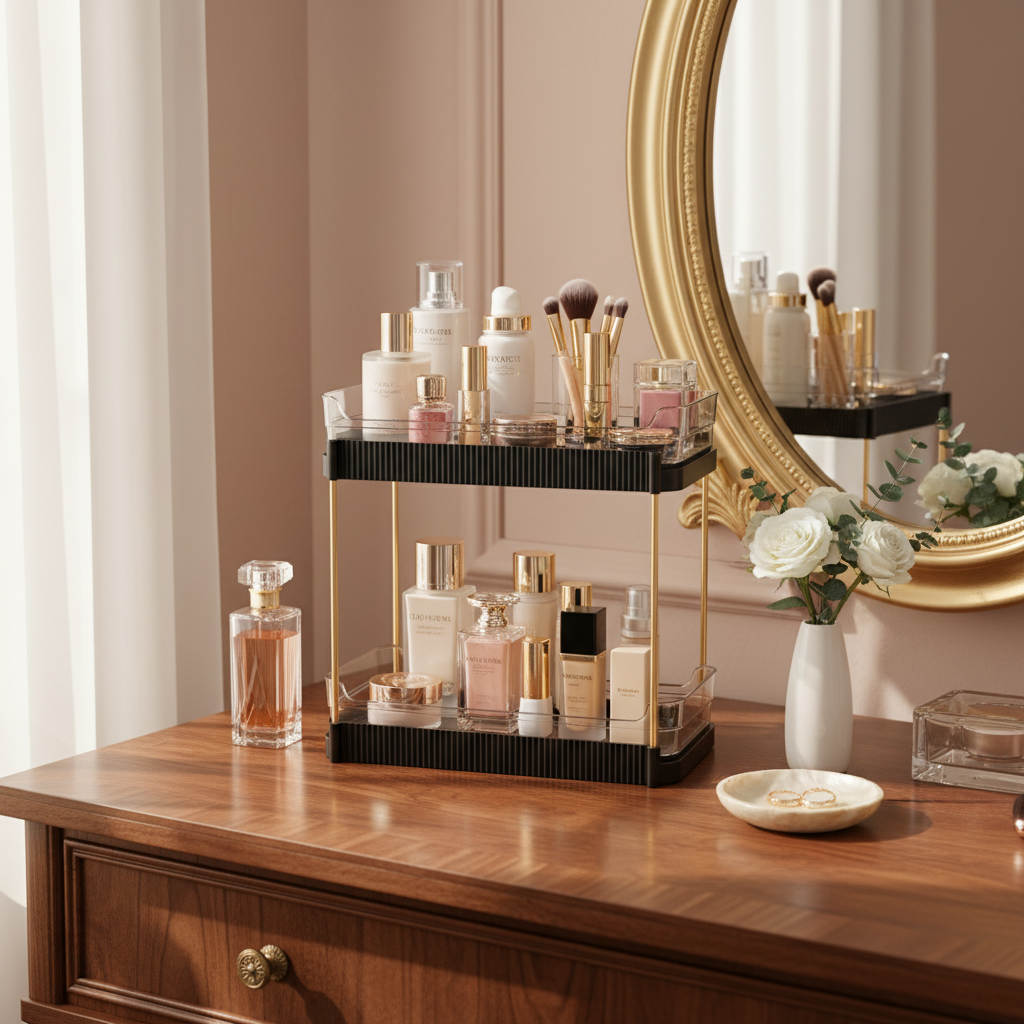 Two Tier Pullout Storage Rack - Black (Only For Mumbai)