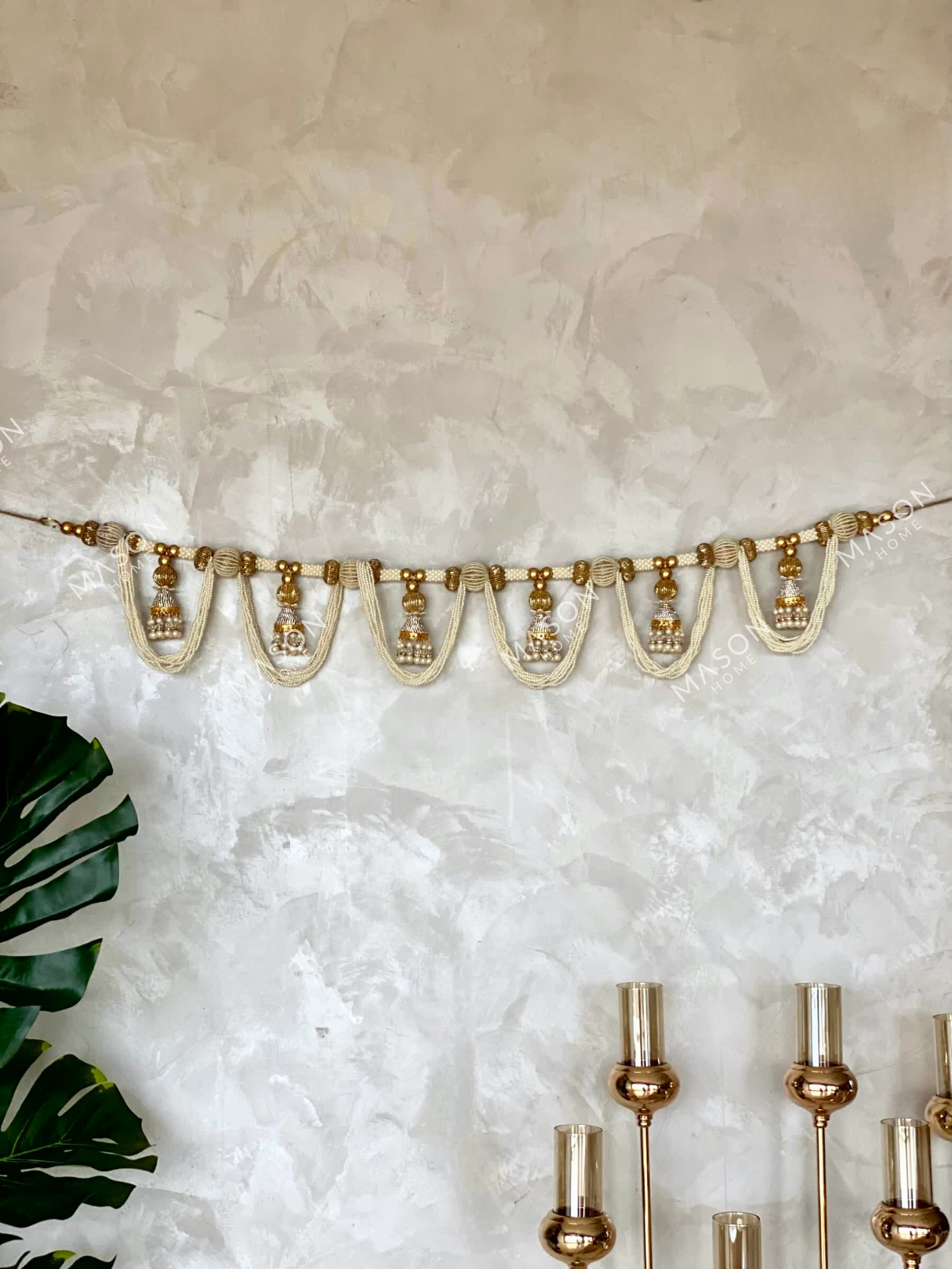 White & Gold Festive Mala Toran