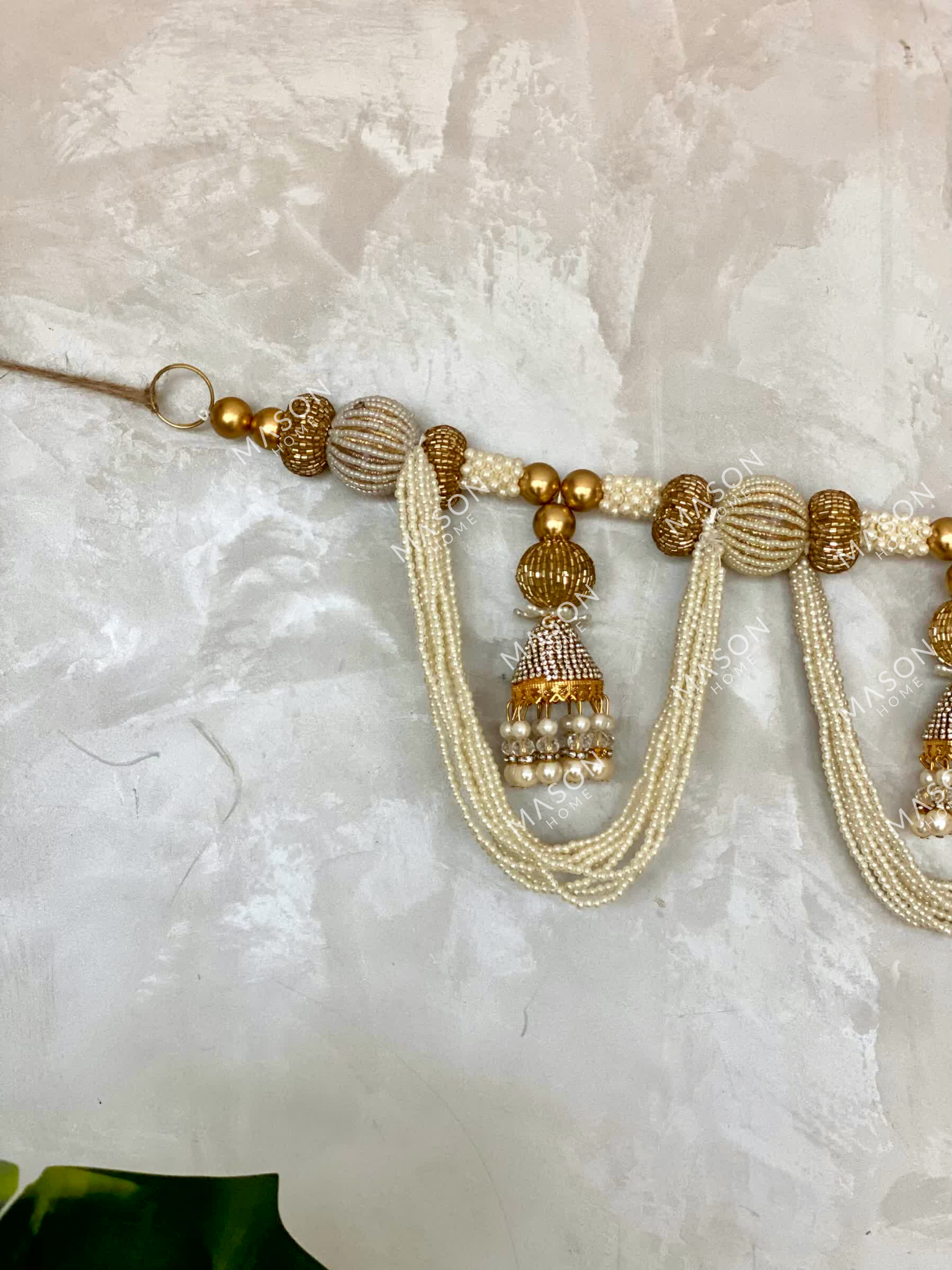 White & Gold Festive Mala Toran