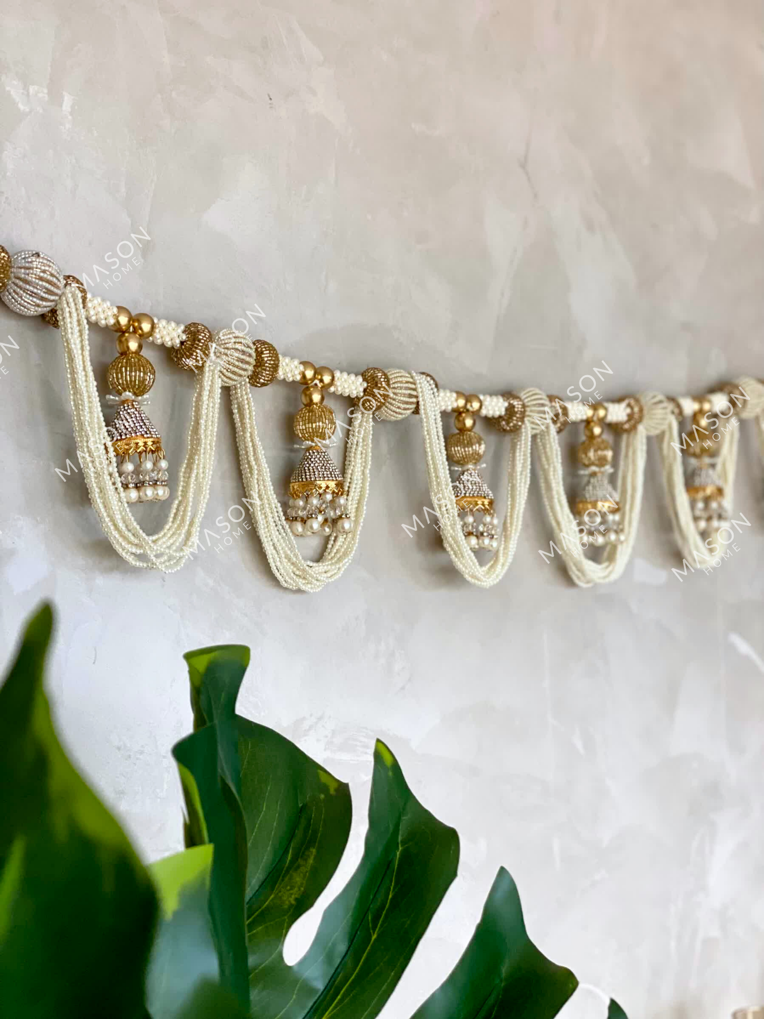 White & Gold Festive Mala Toran