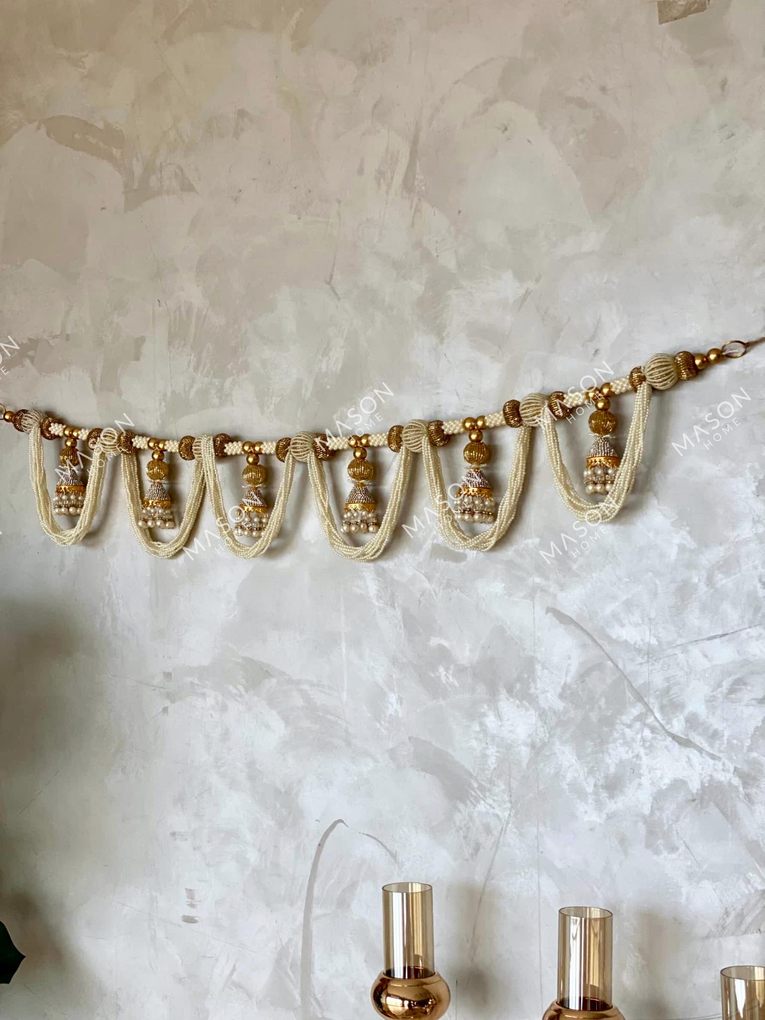 White & Gold Festive Mala Toran