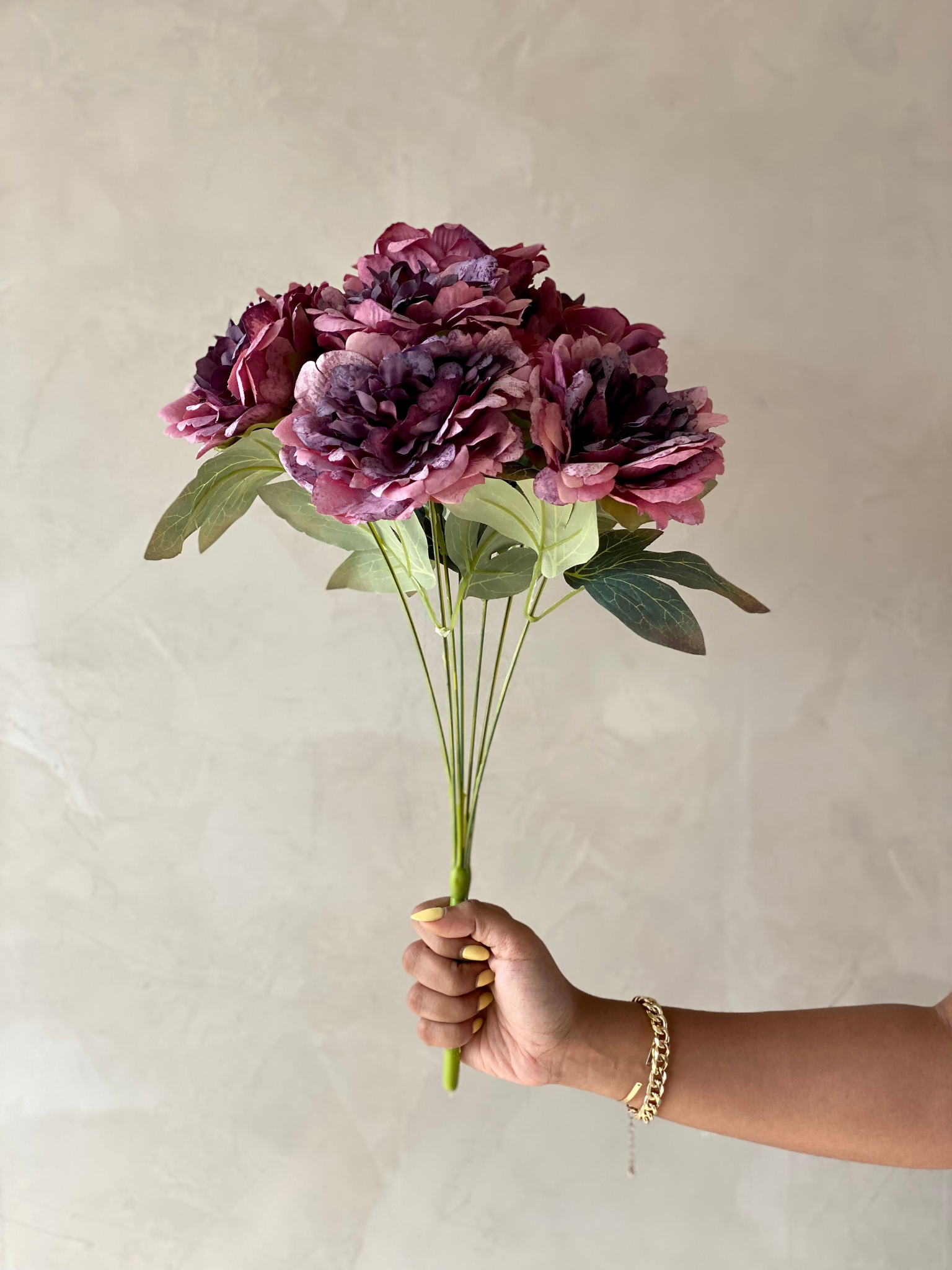 Artificial Iris Purple Peony Bunch