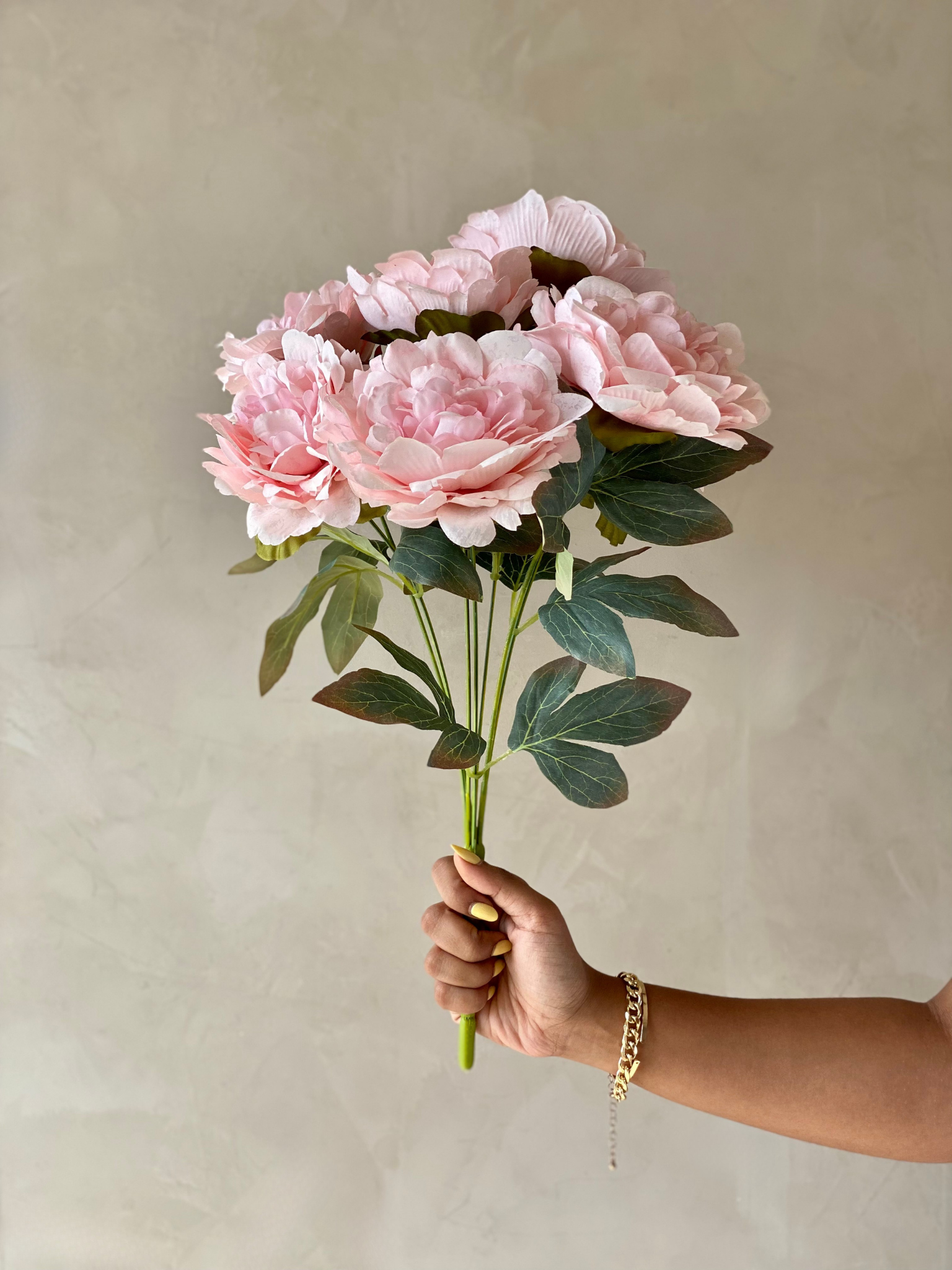 Artificial Blush Pink Peony Bunch