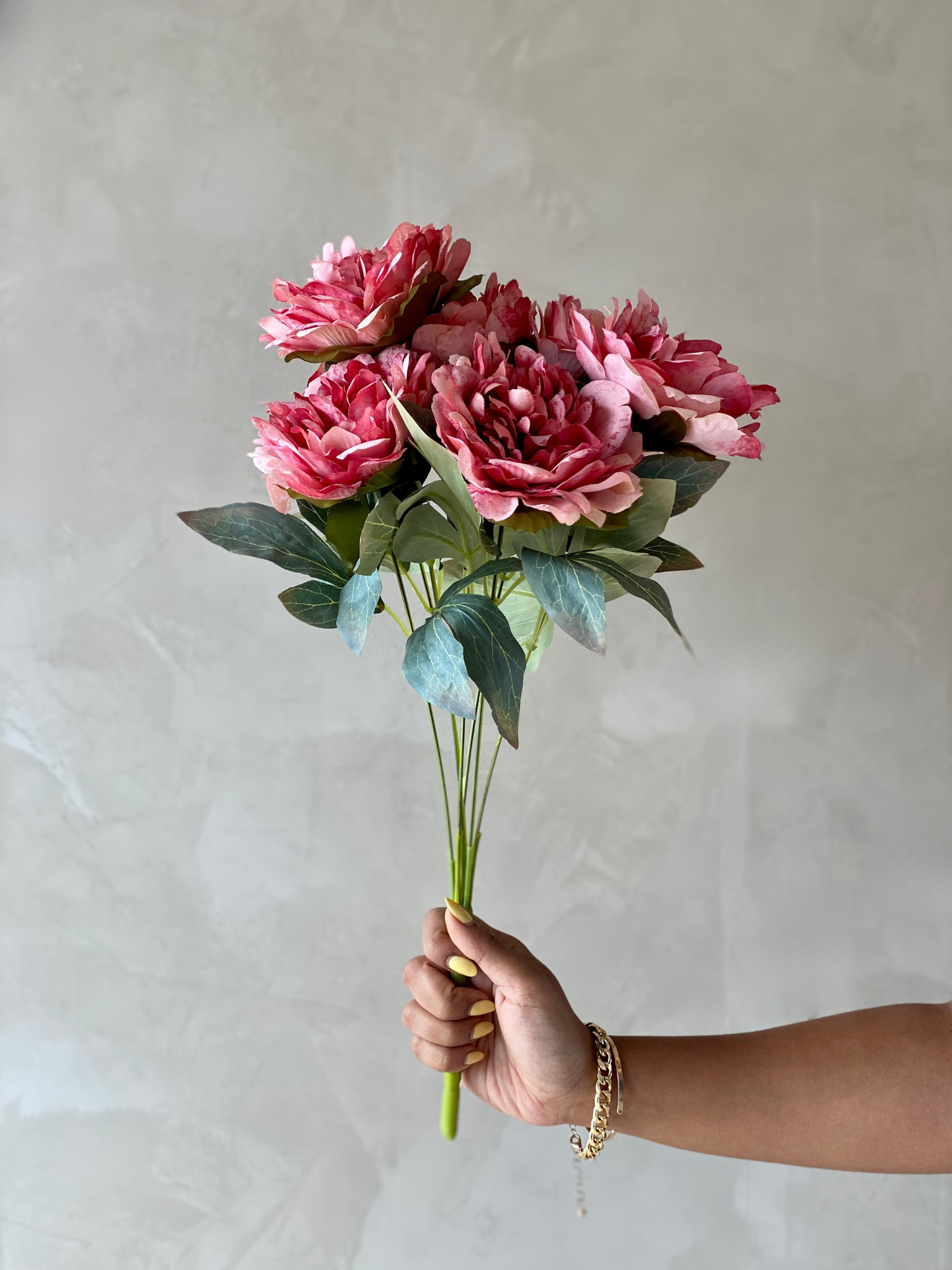 Artificial Dusk Pink Peony Bunch