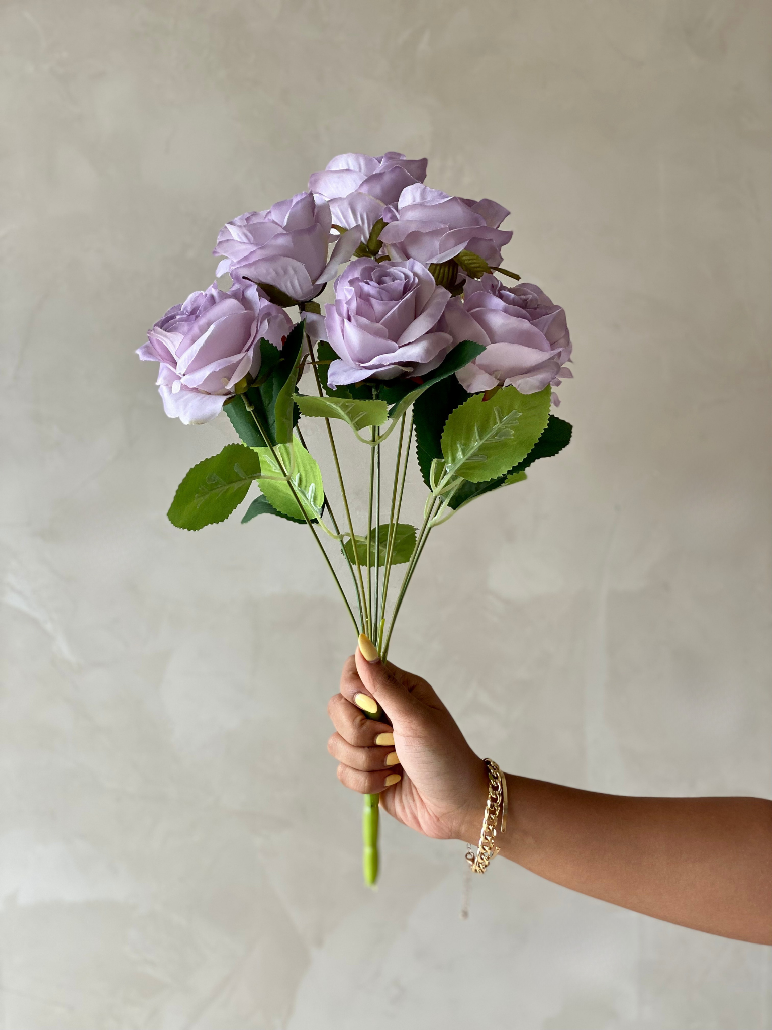 Artificial Lavender Rose Bunch