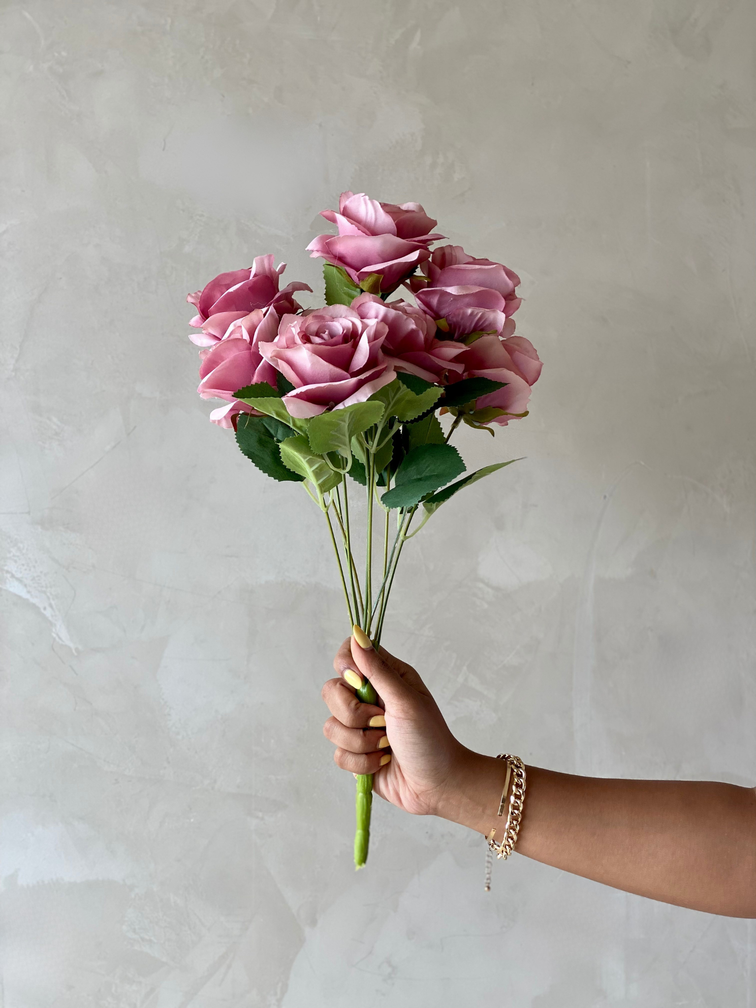 Artificial Blush Pink Rose Bunch