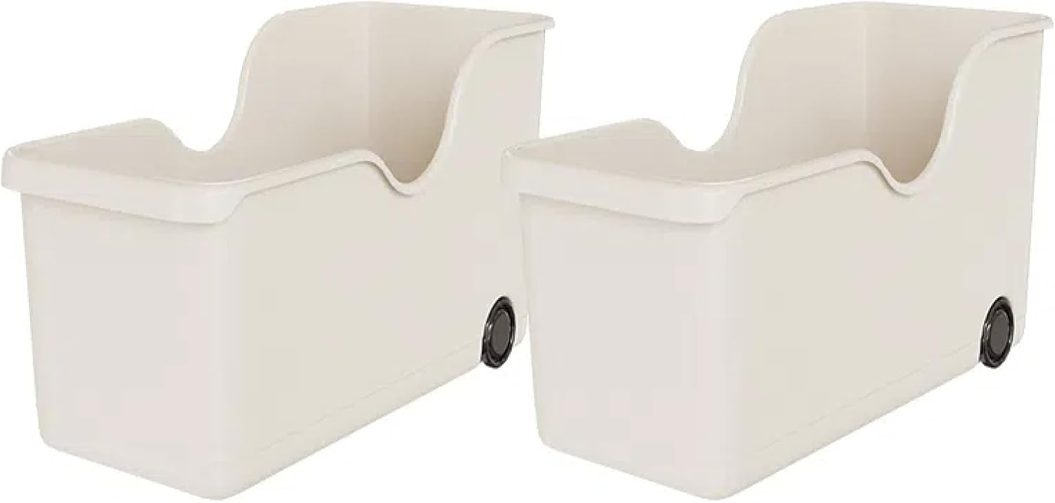Storage Basket With Wheels Large (Set of 2)